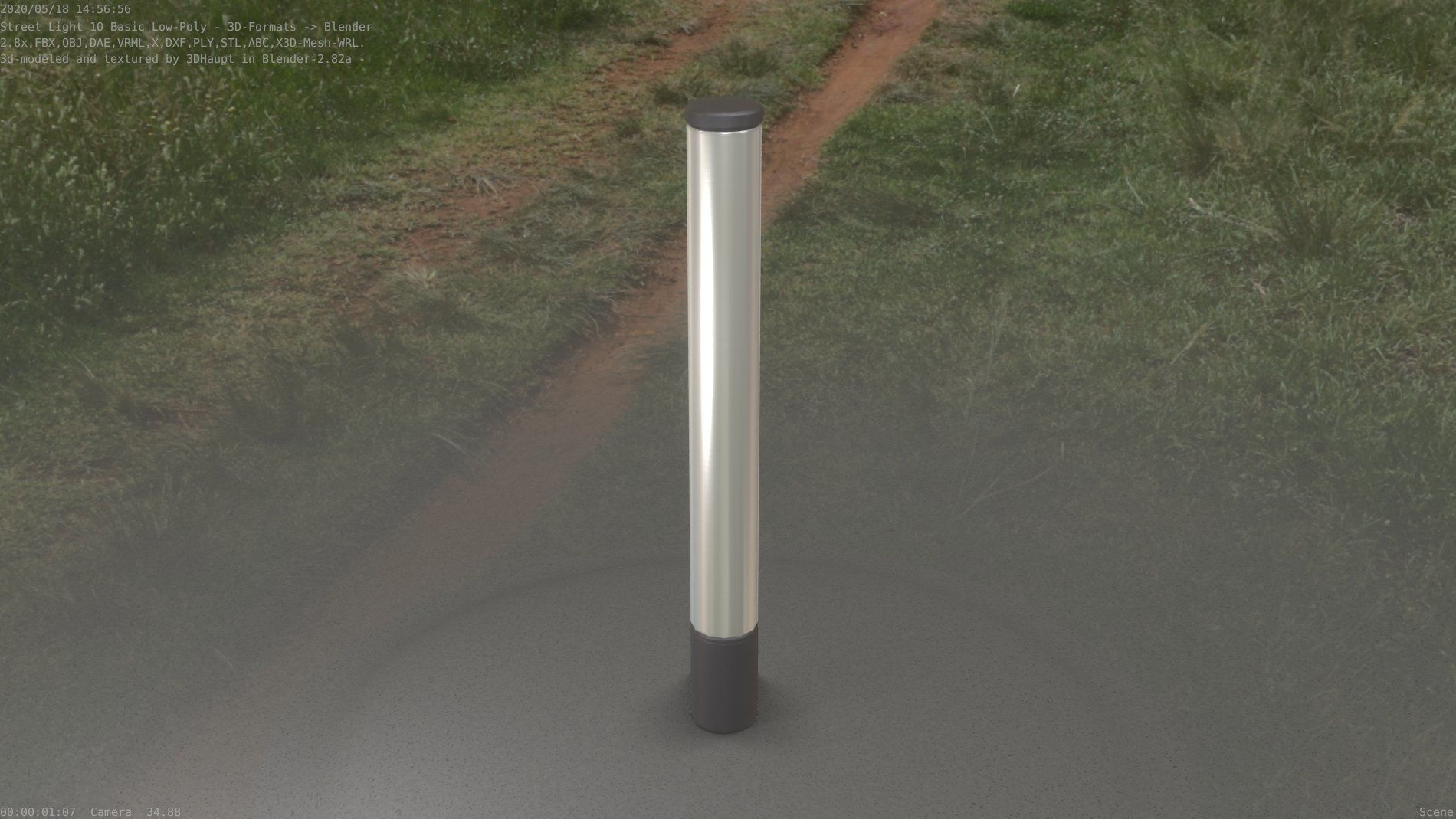 Street Light 10 Basic Low-Poly 180mm Low-poly 3D model_32