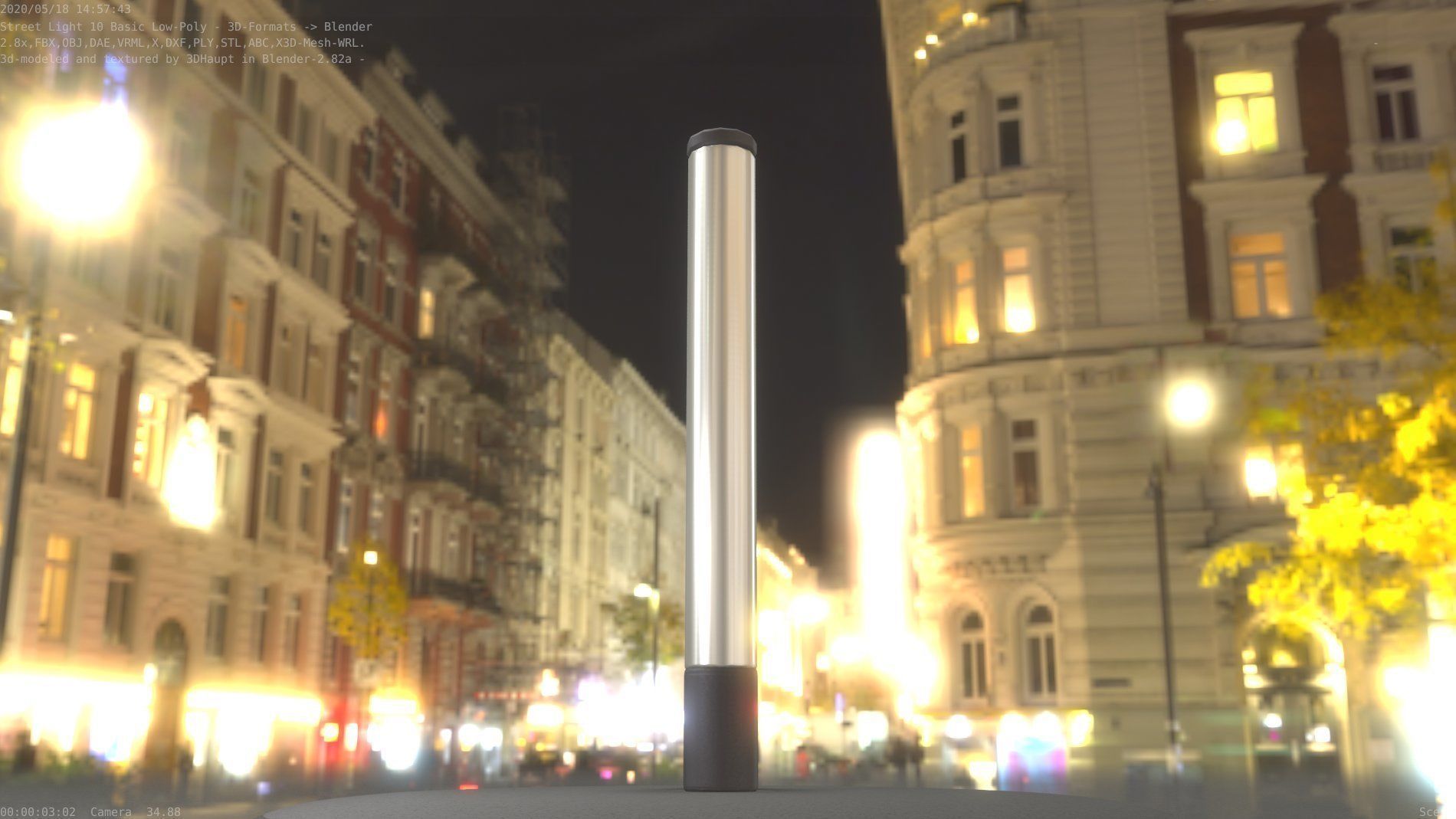 Street Light 10 Basic Low-Poly 180mm Low-poly 3D model_74