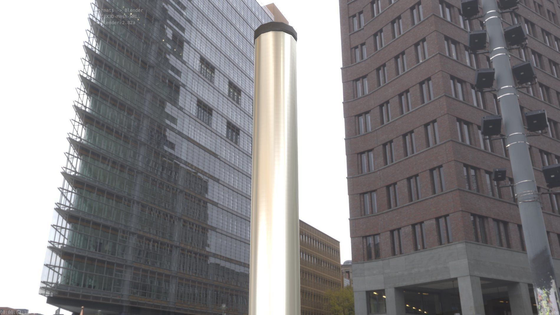 Street Light 10 Basic Low-Poly 180mm Low-poly 3D model_82