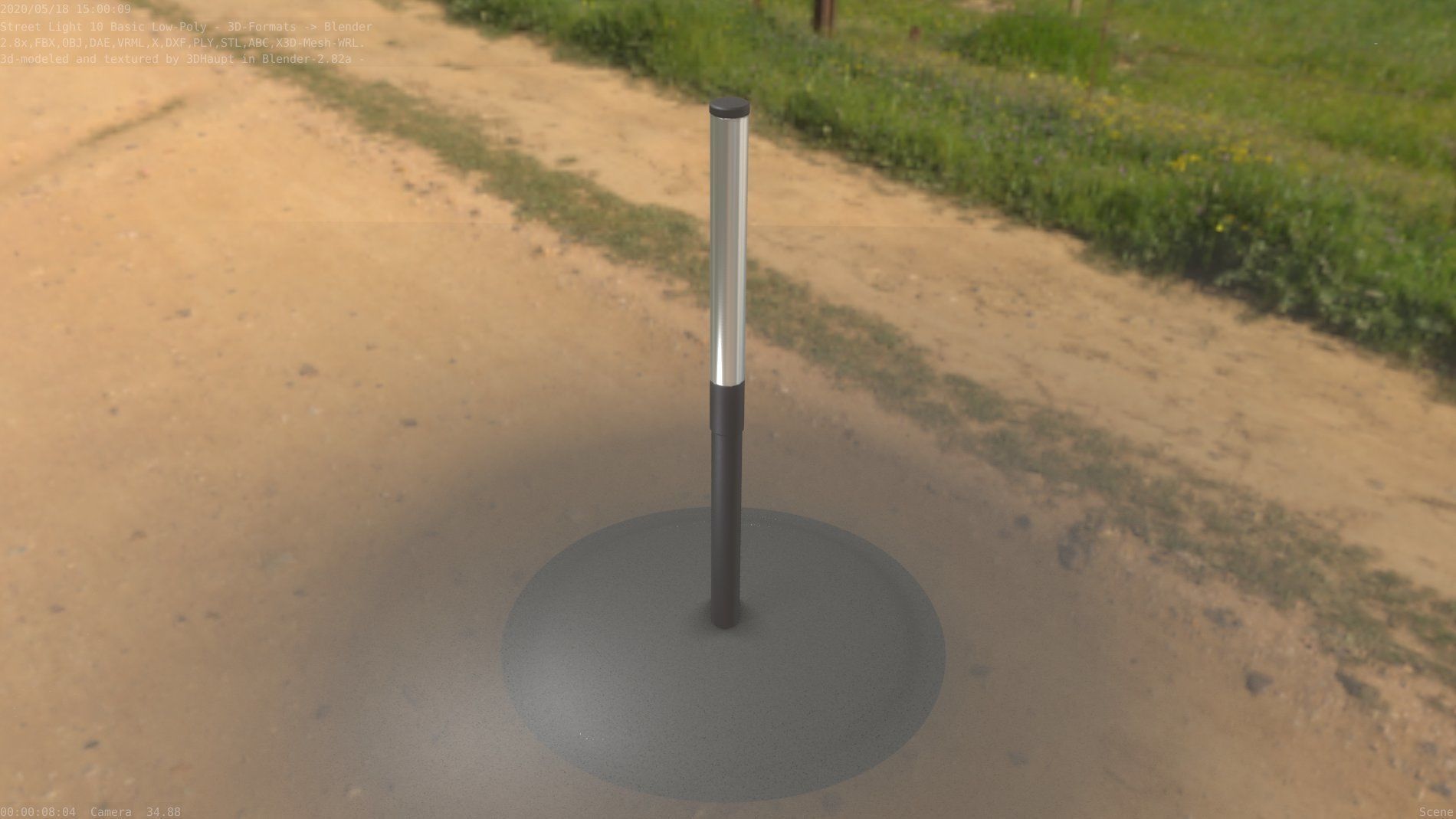 Street Light 10 Basic Low-Poly 315mm  Low-poly 3D model_97