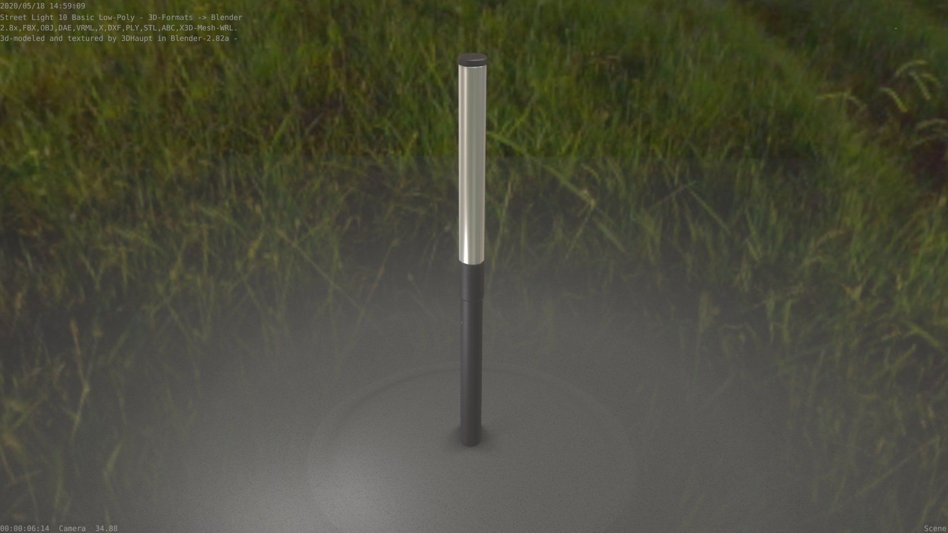 Street Light 10 Basic Low-Poly 315mm  Low-poly 3D model_58