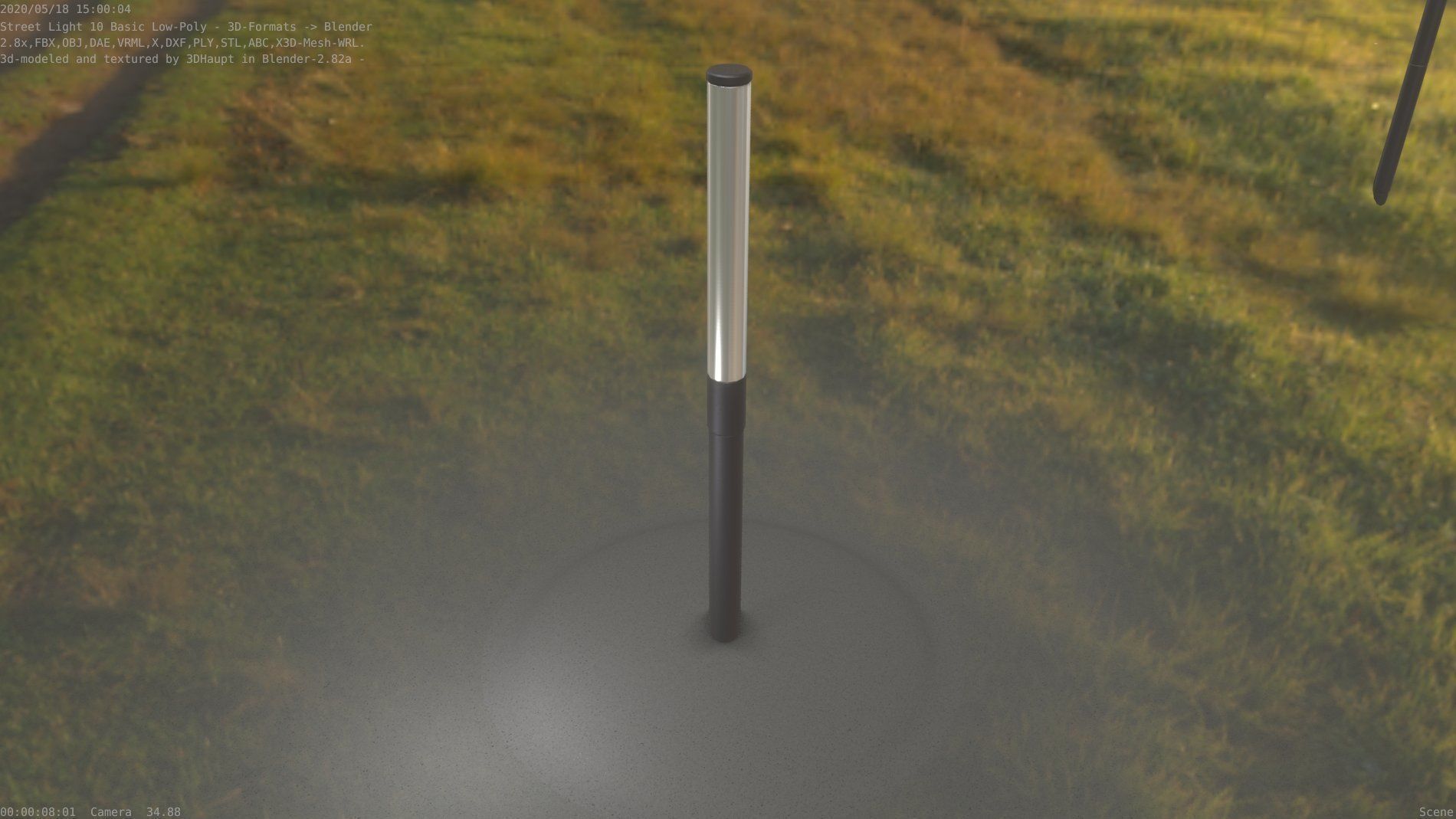 Street Light 10 Basic Low-Poly 315mm  Low-poly 3D model_93