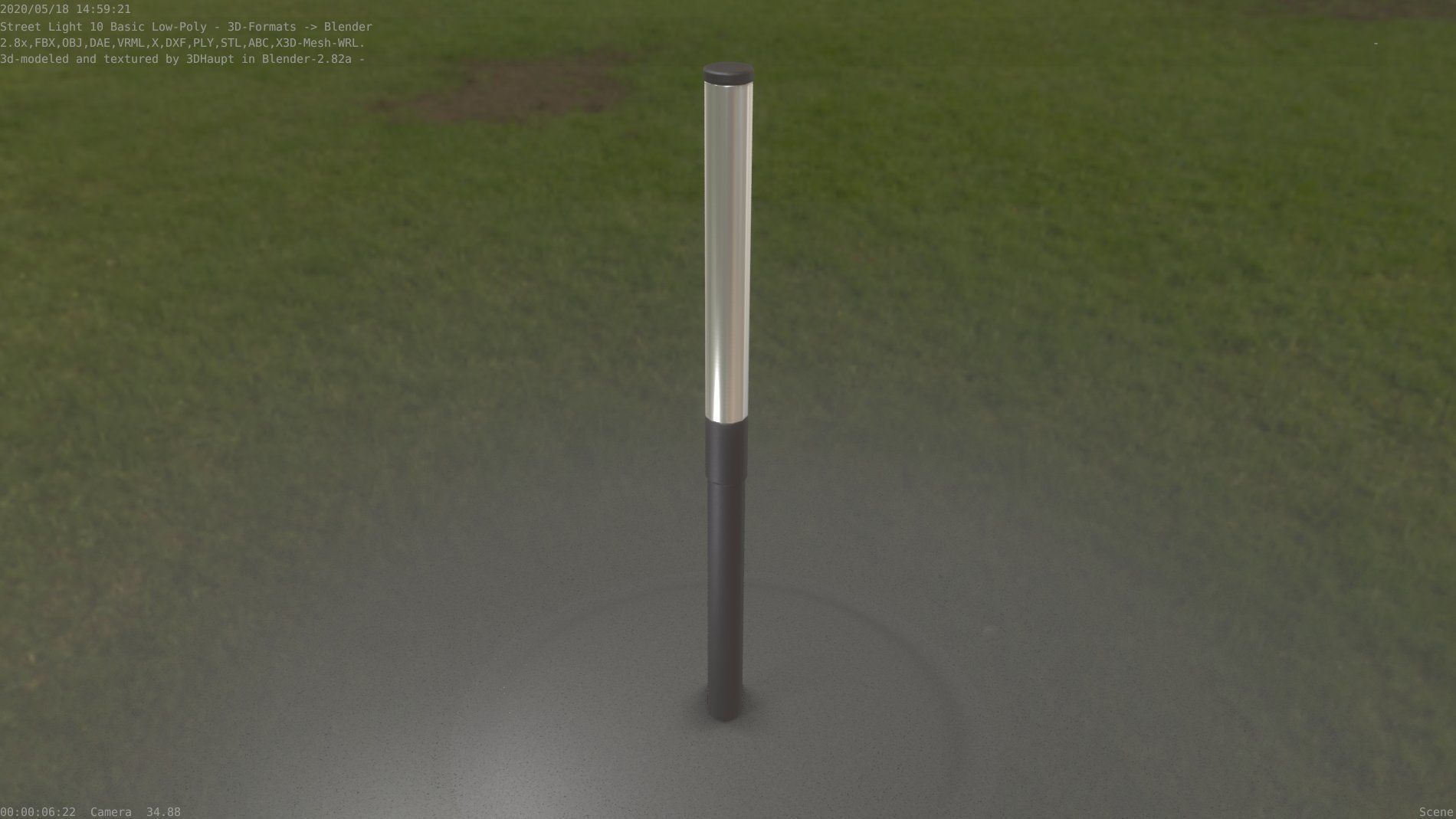 Street Light 10 Basic Low-Poly 315mm  Low-poly 3D model_66