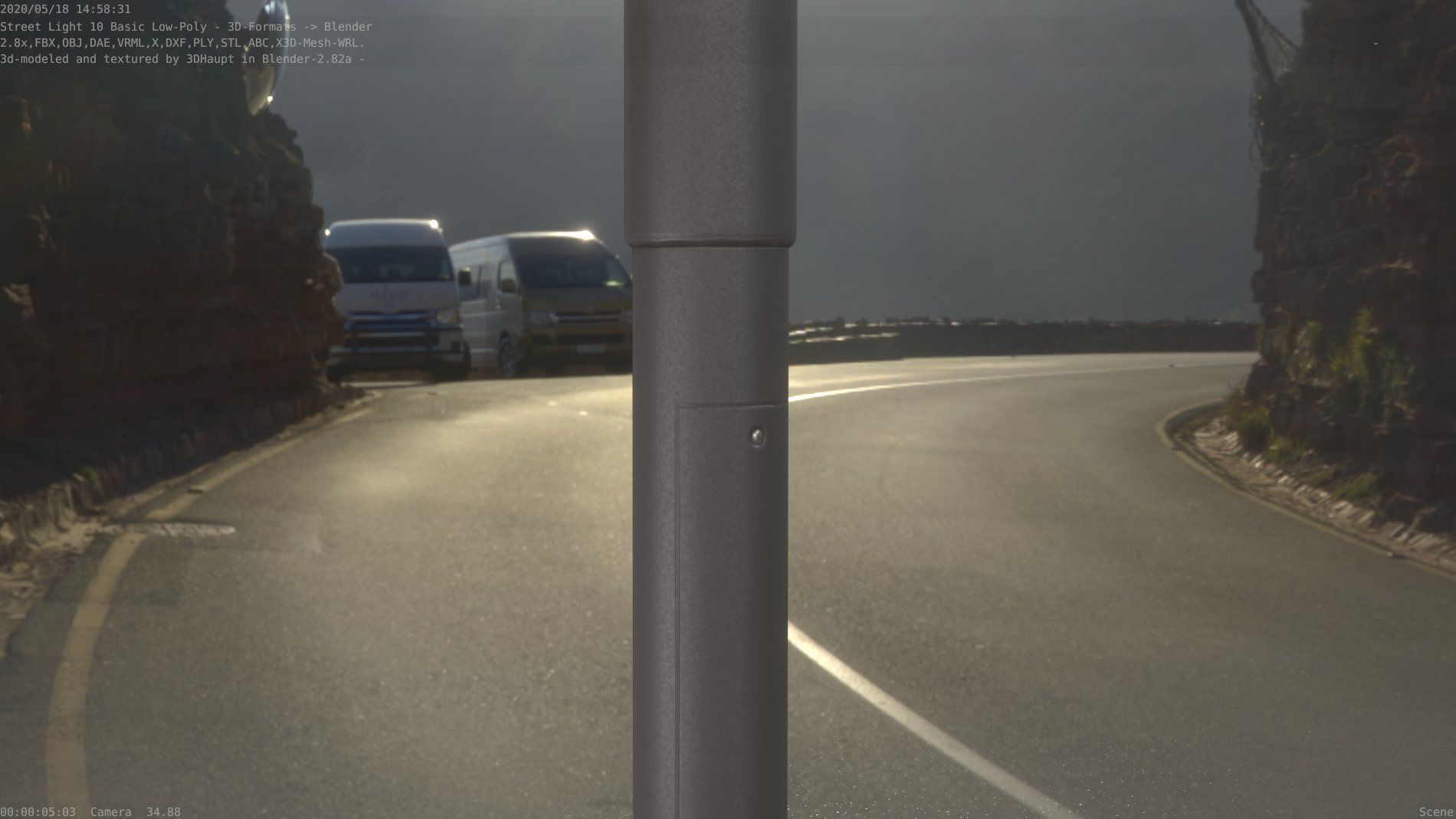 Street Light 10 Basic Low-Poly 315mm  Low-poly 3D model_24