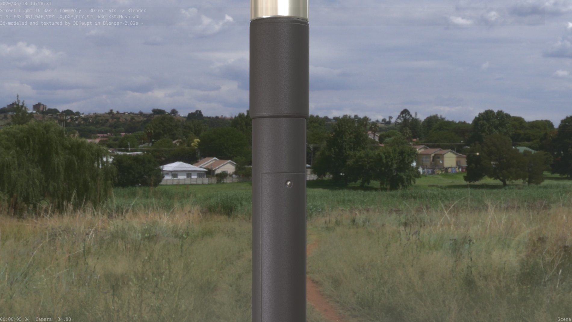 Street Light 10 Basic Low-Poly 315mm  Low-poly 3D model_25