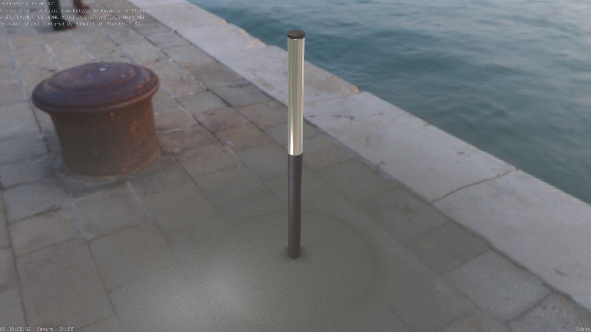 Street Light 10 Basic Low-Poly 315mm  Low-poly 3D model_95