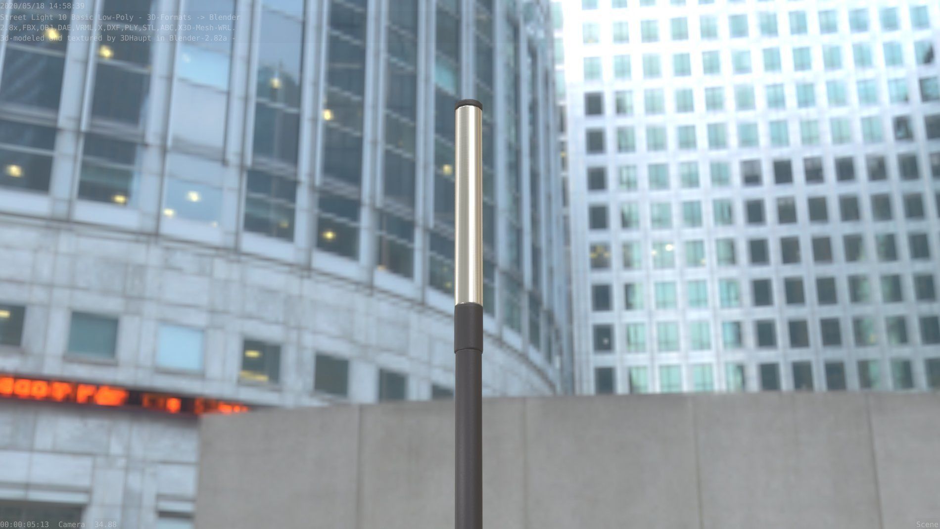 Street Light 10 Basic Low-Poly 315mm  Low-poly 3D model_33