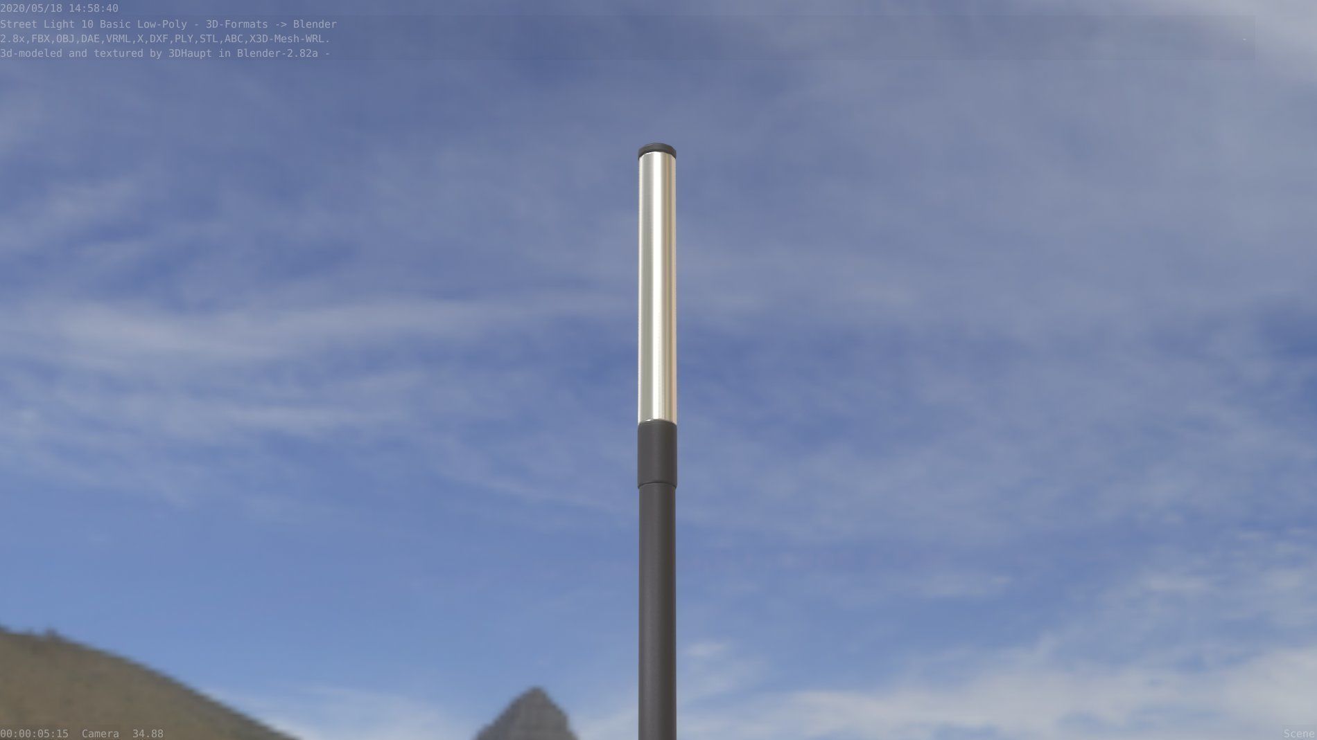 Street Light 10 Basic Low-Poly 315mm  Low-poly 3D model_35