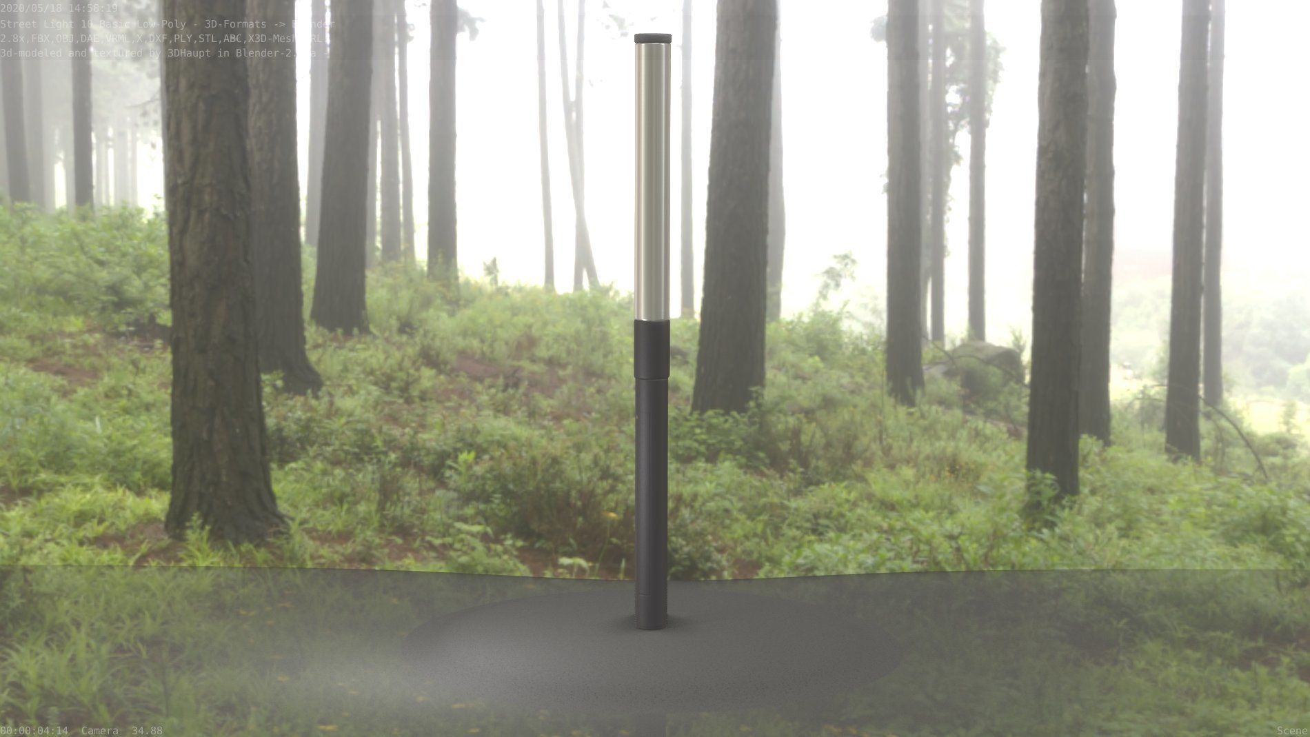 Street Light 10 Basic Low-Poly 315mm  Low-poly 3D model_13