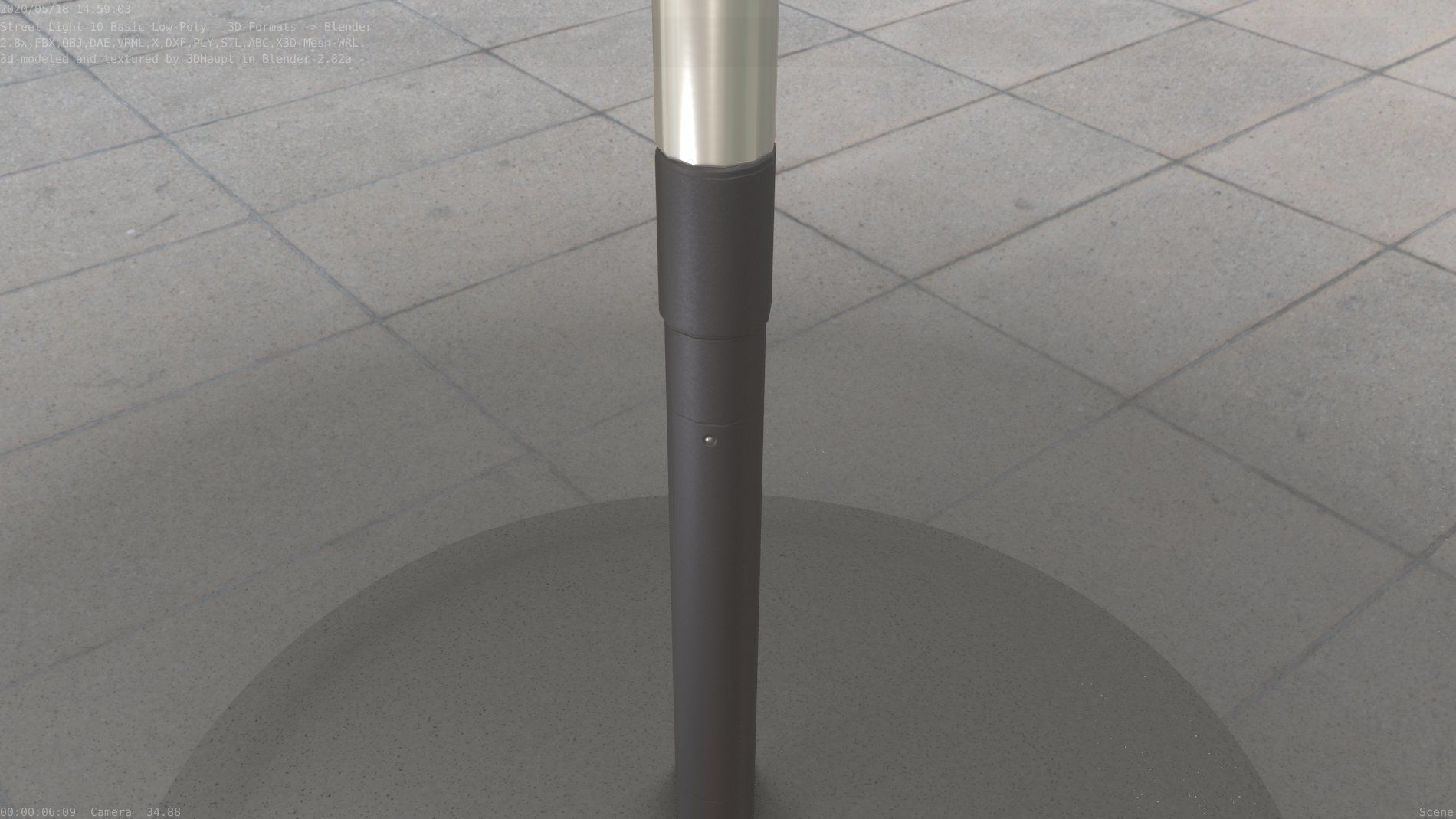 Street Light 10 Basic Low-Poly 315mm  Low-poly 3D model_53