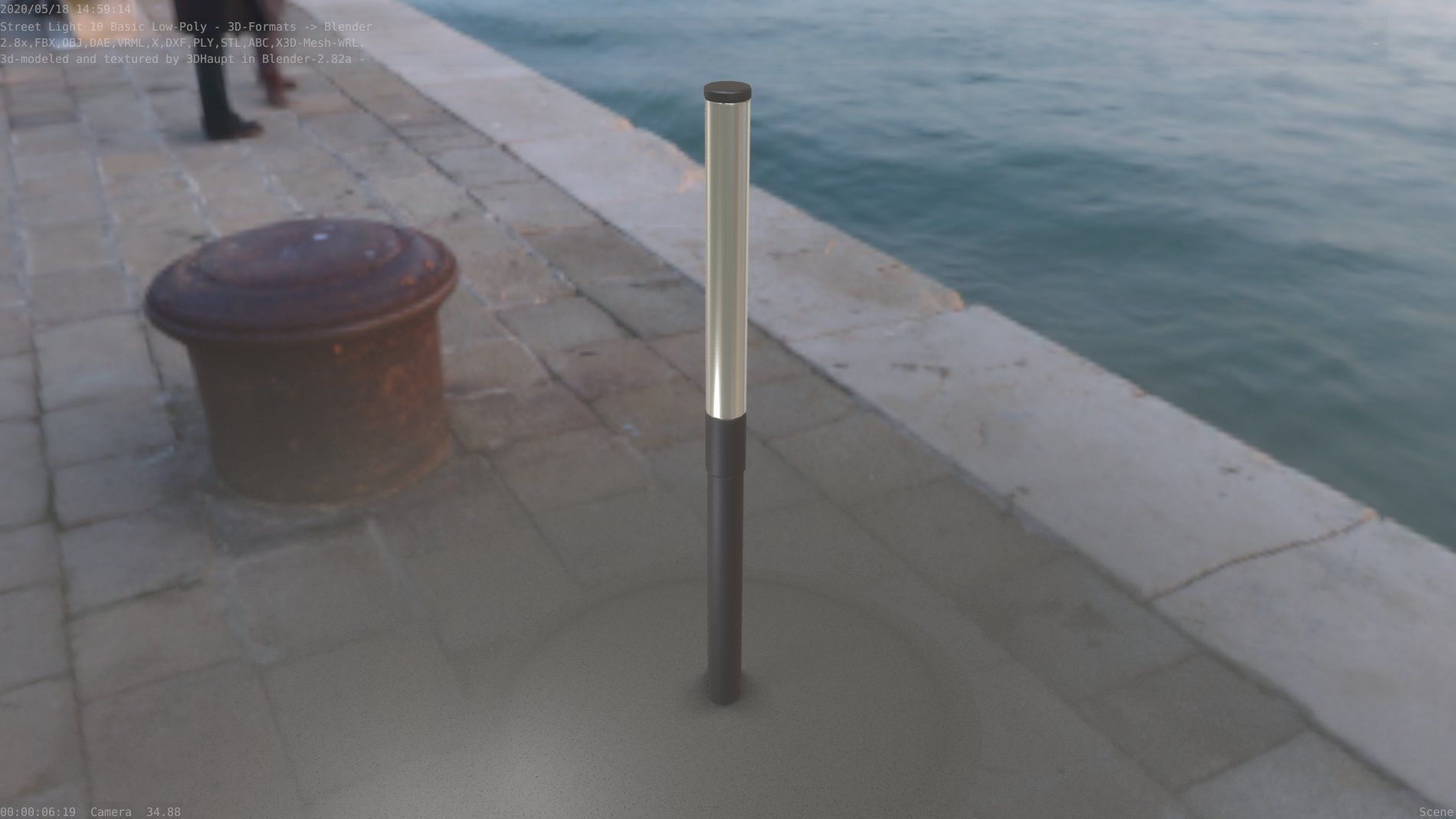 Street Light 10 Basic Low-Poly 315mm  Low-poly 3D model_63