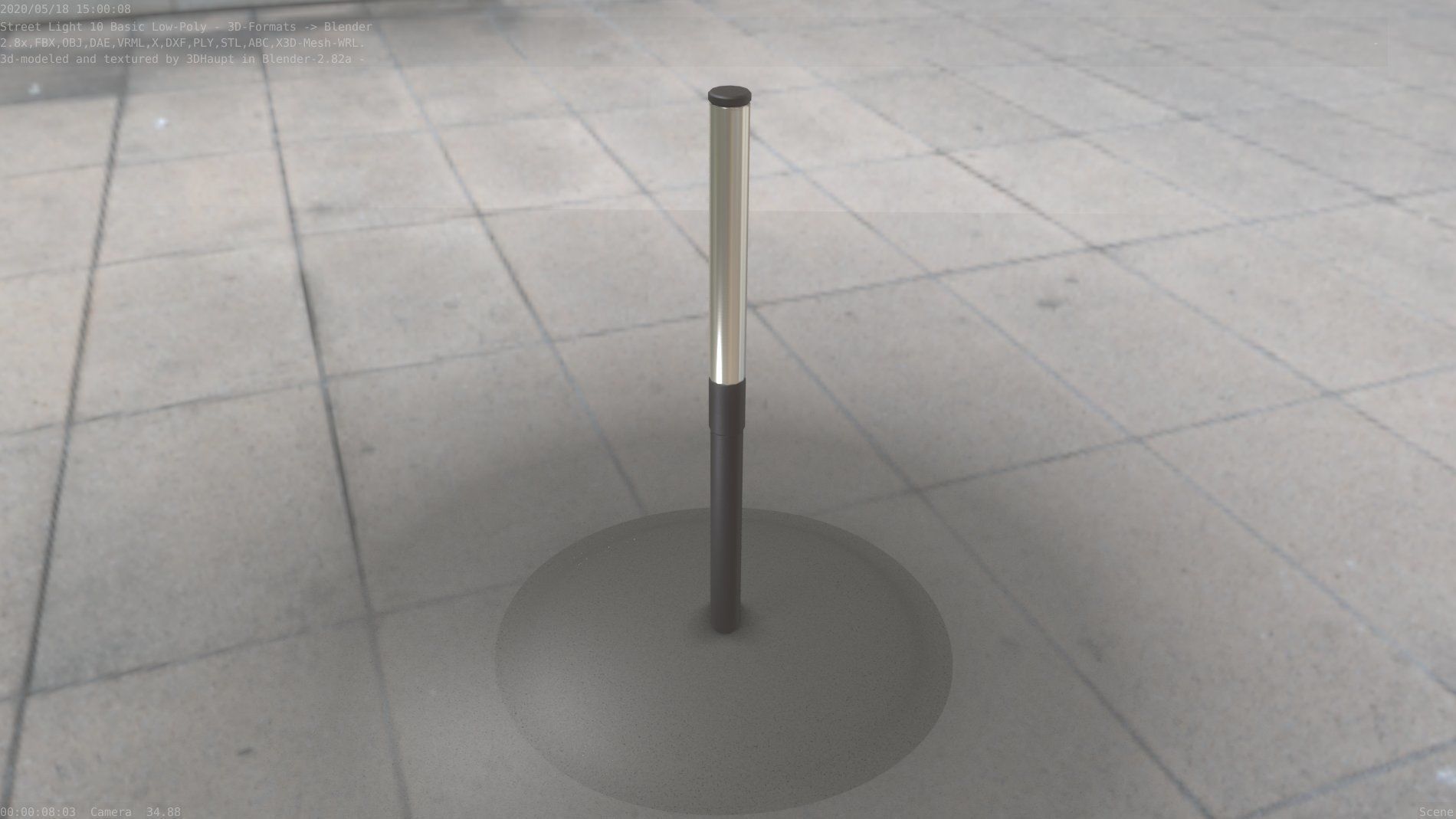 Street Light 10 Basic Low-Poly 315mm  Low-poly 3D model_96