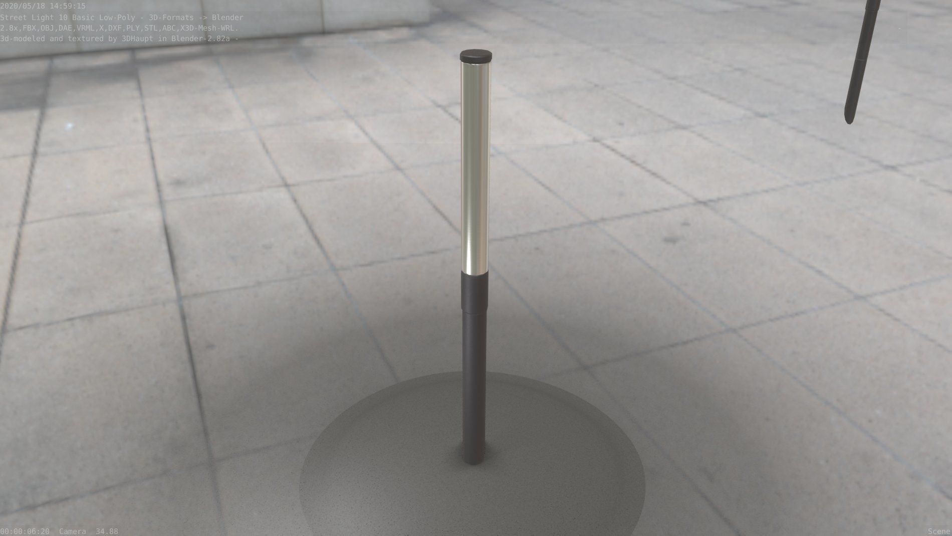 Street Light 10 Basic Low-Poly 315mm  Low-poly 3D model_64