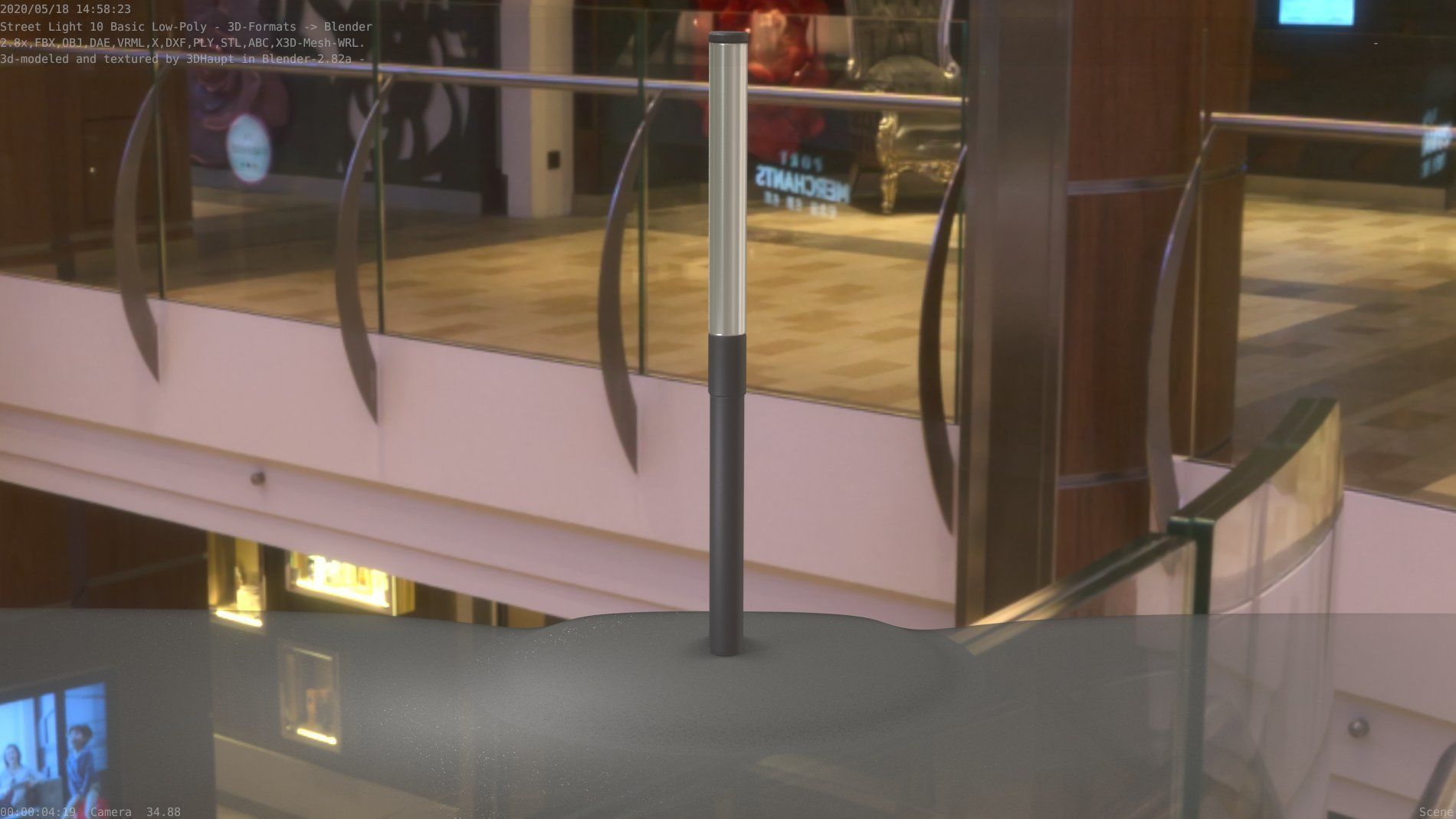 Street Light 10 Basic Low-Poly 315mm  Low-poly 3D model_16