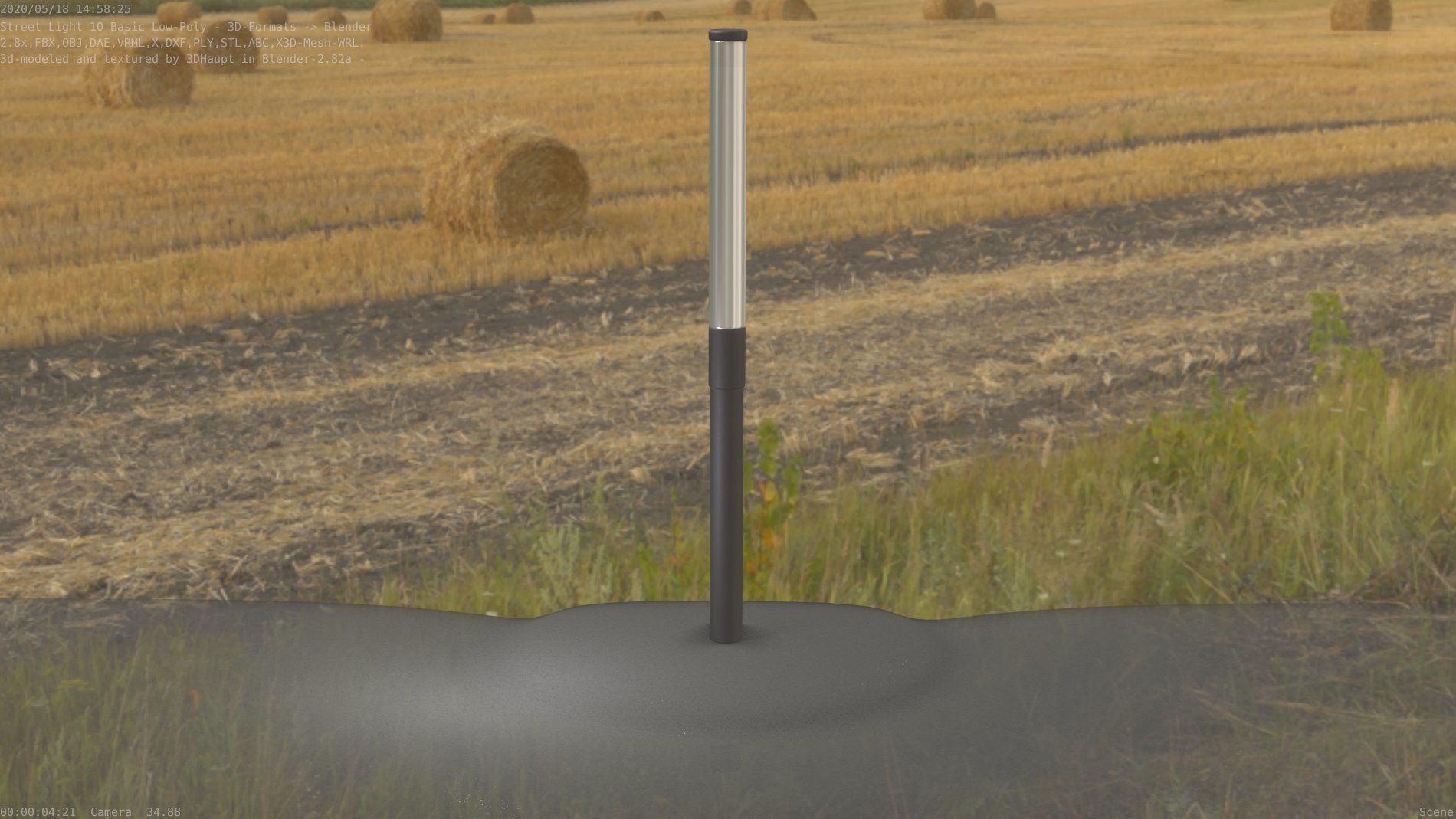 Street Light 10 Basic Low-Poly 315mm  Low-poly 3D model_18