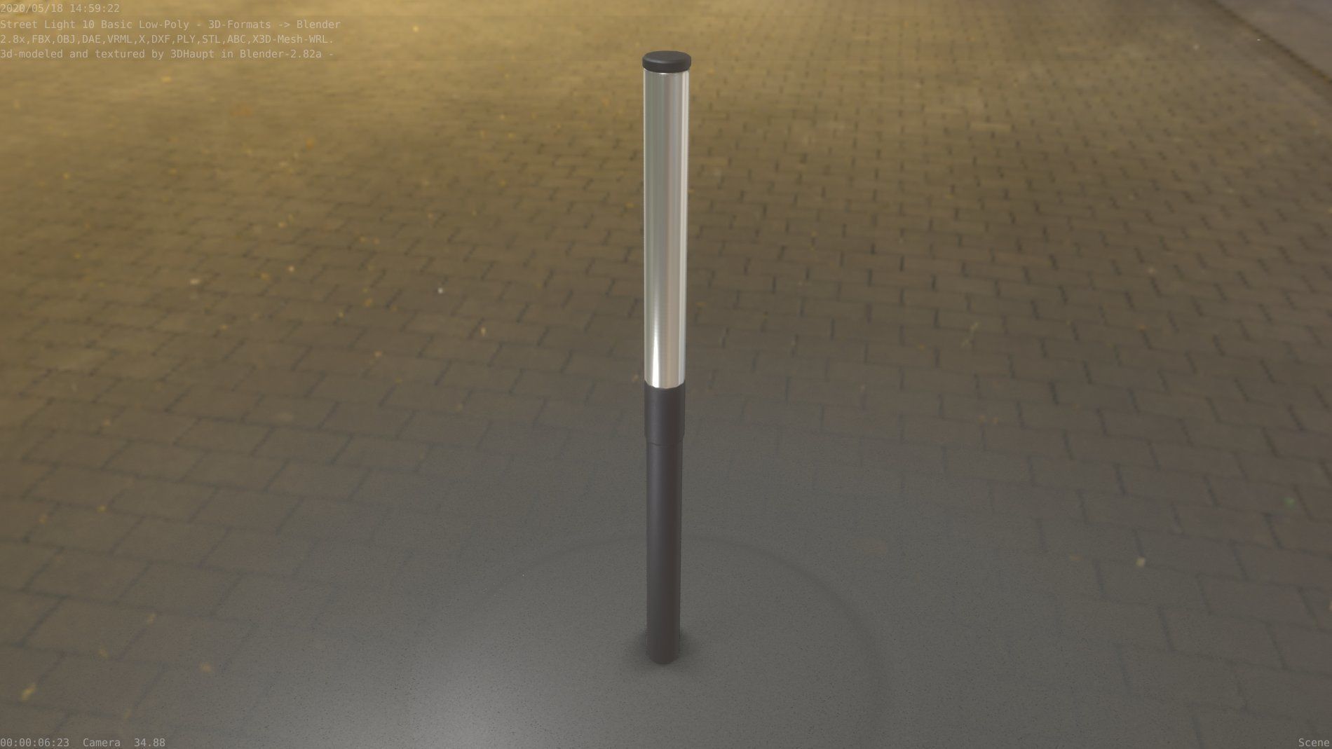 Street Light 10 Basic Low-Poly 315mm  Low-poly 3D model_67