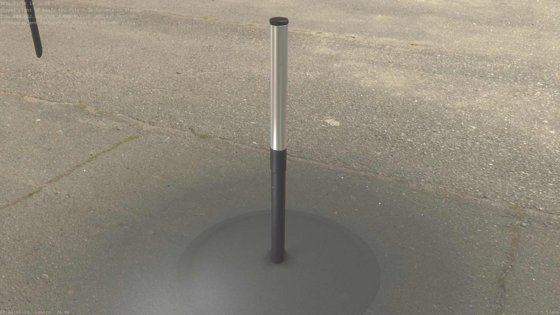 Street Light 10 Basic Low-Poly 315mm  Low-poly 3D model_57