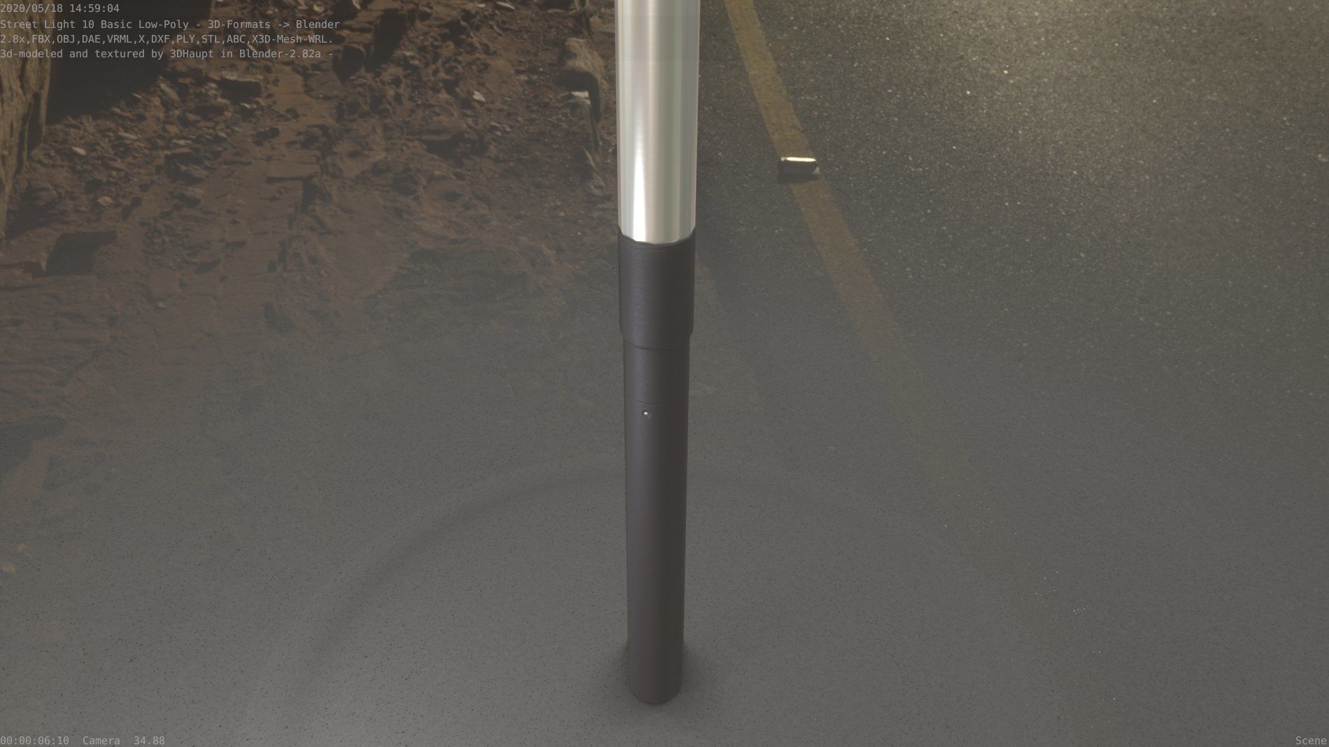 Street Light 10 Basic Low-Poly 315mm  Low-poly 3D model_54