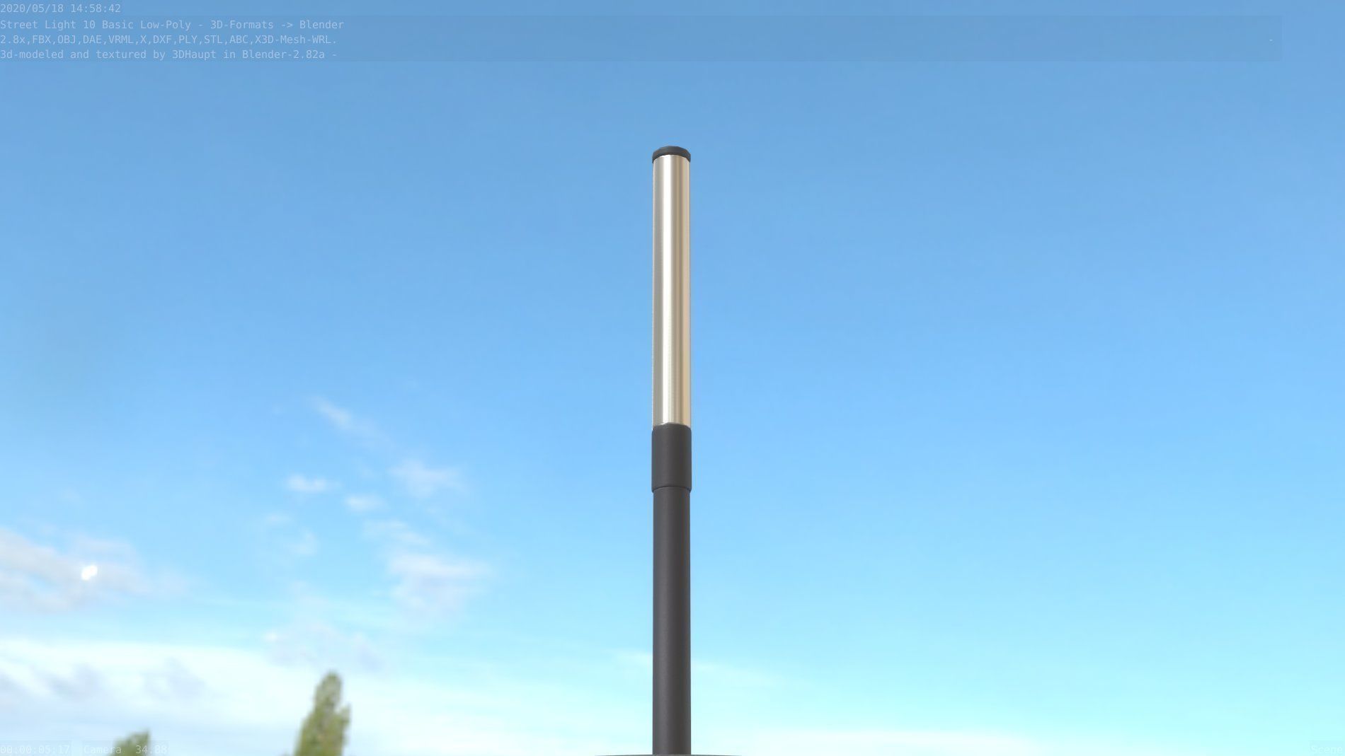 Street Light 10 Basic Low-Poly 315mm  Low-poly 3D model_37