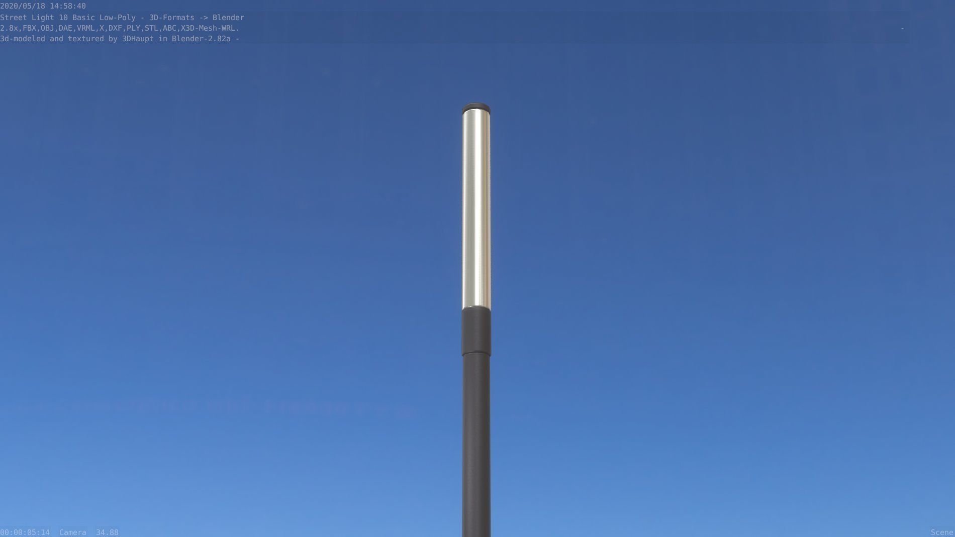Street Light 10 Basic Low-Poly 315mm  Low-poly 3D model_34