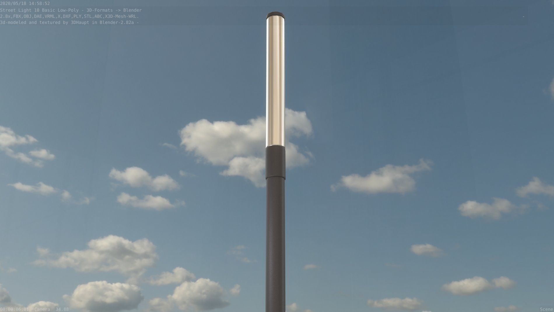 Street Light 10 Basic Low-Poly 315mm  Low-poly 3D model_45