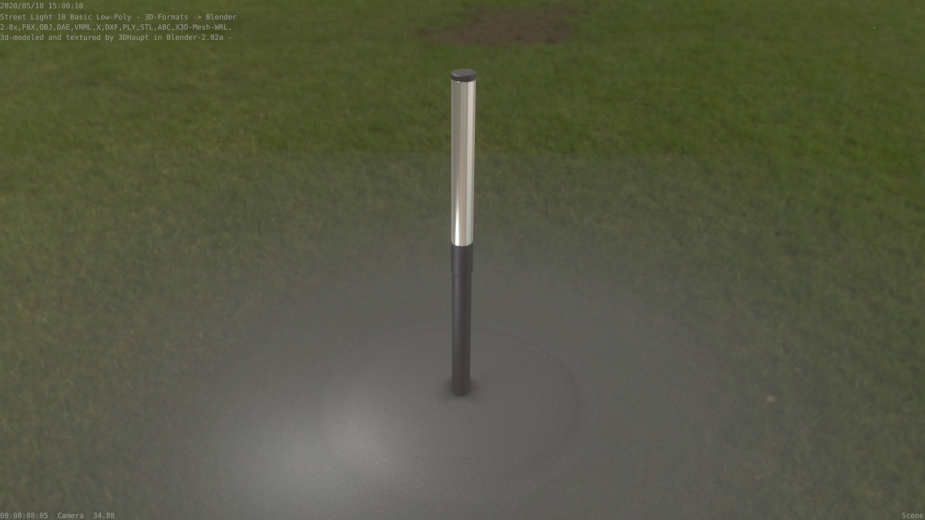 Street Light 10 Basic Low-Poly 315mm  Low-poly 3D model_98