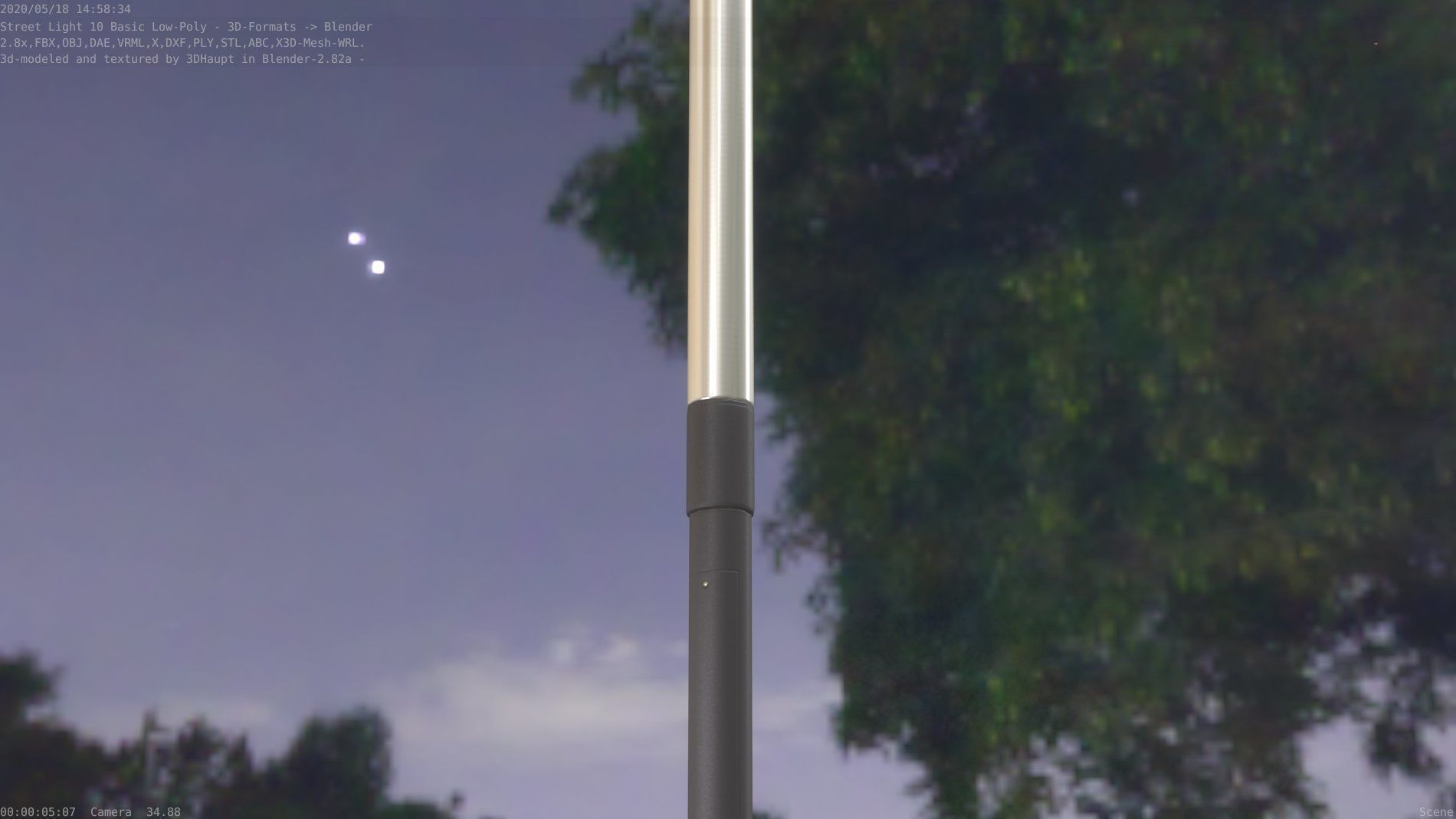 Street Light 10 Basic Low-Poly 315mm  Low-poly 3D model_27