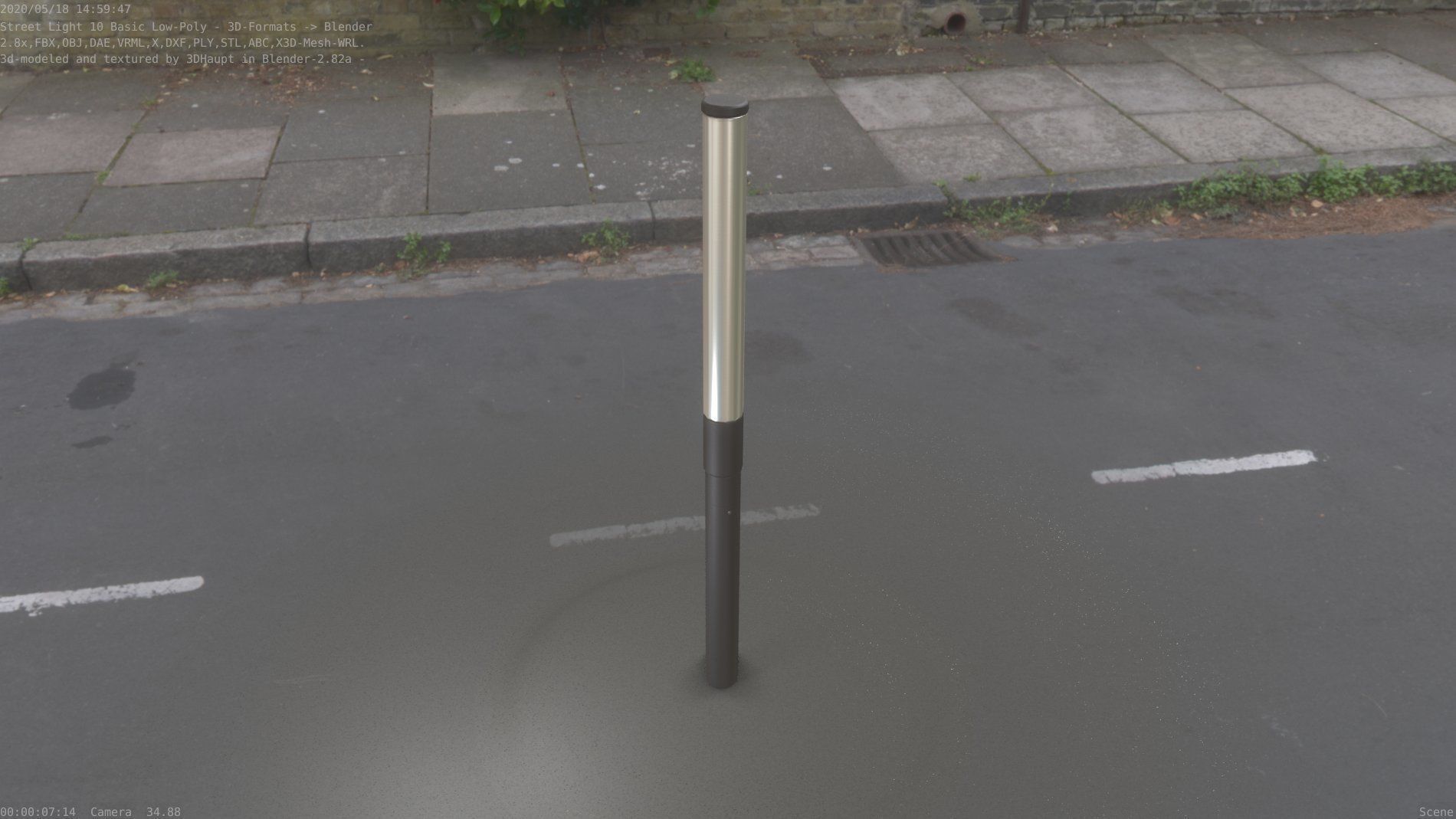 Street Light 10 Basic Low-Poly 315mm  Low-poly 3D model_82