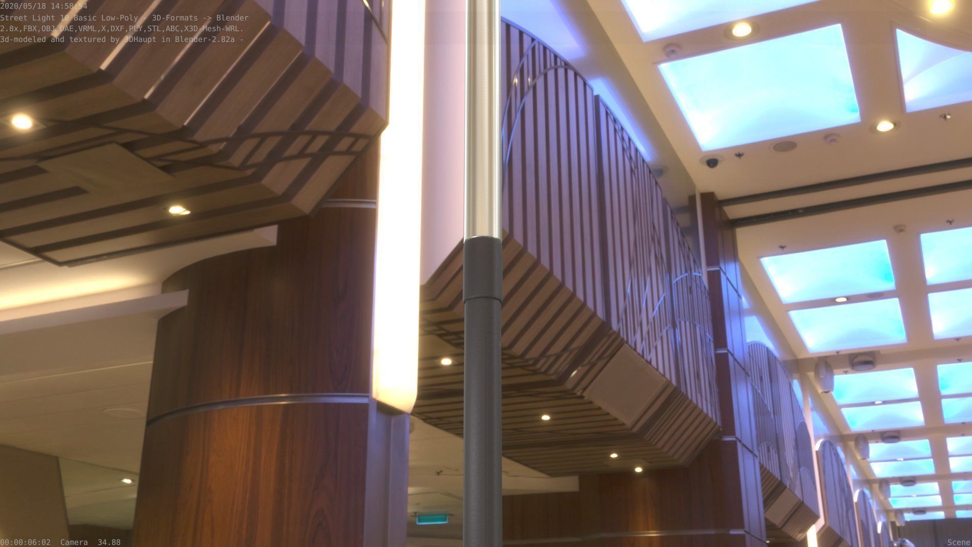 Street Light 10 Basic Low-Poly 315mm  Low-poly 3D model_46