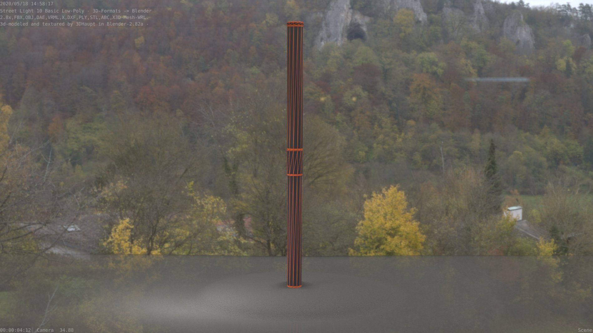 Street Light 10 Basic Low-Poly 315mm  Low-poly 3D model_11