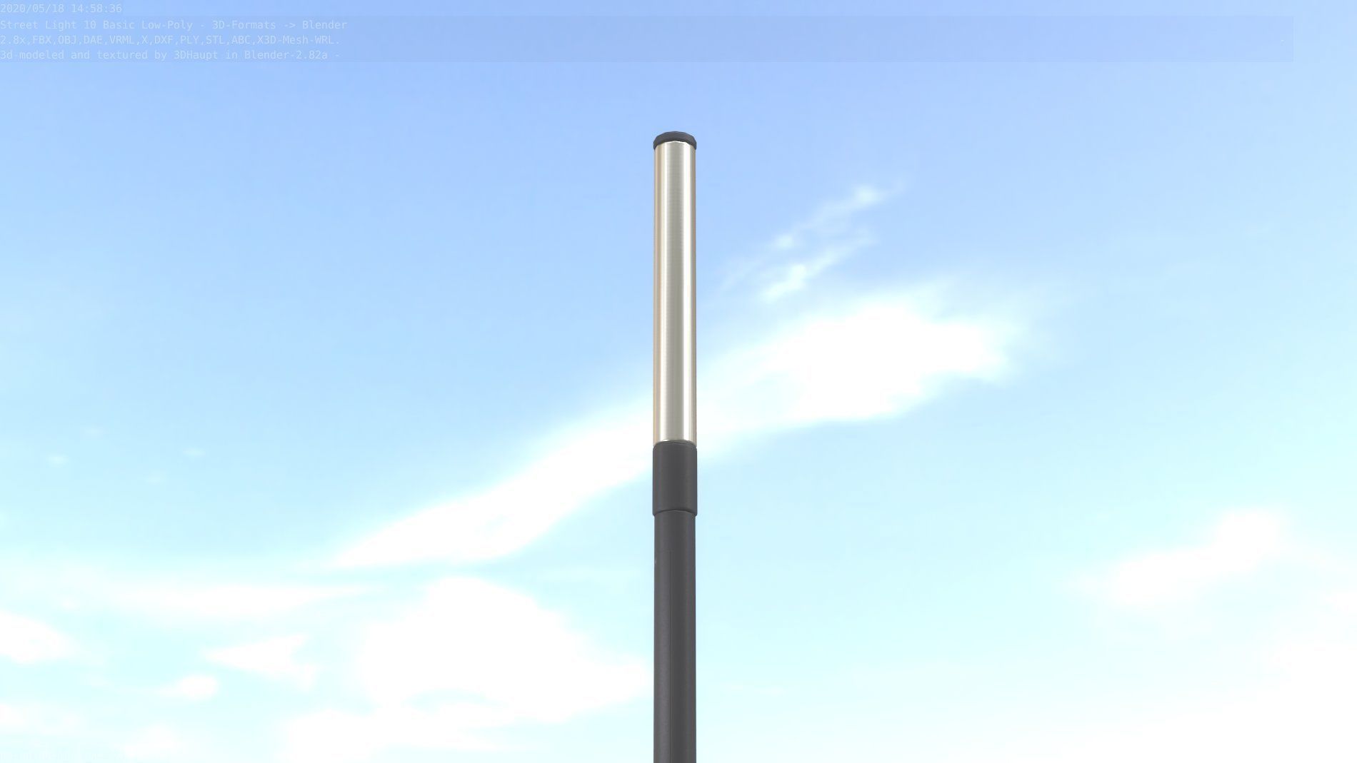 Street Light 10 Basic Low-Poly 315mm  Low-poly 3D model_30