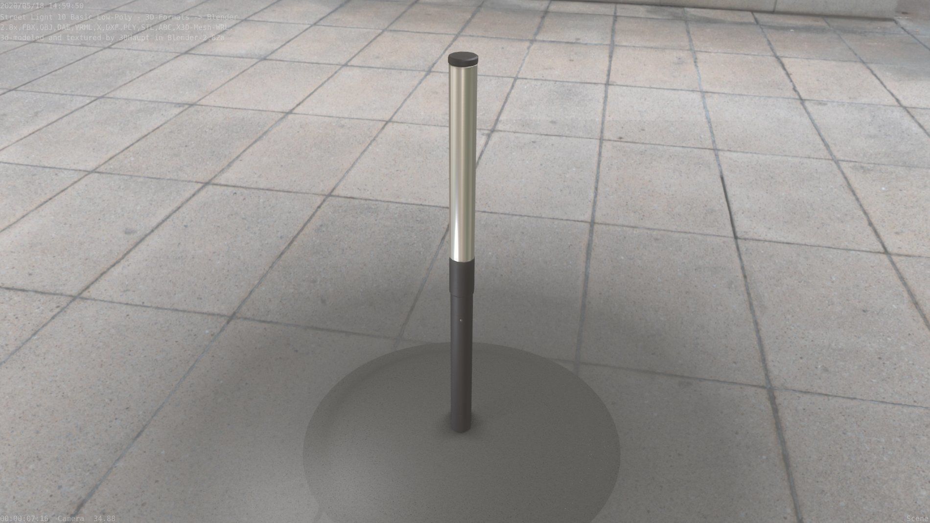 Street Light 10 Basic Low-Poly 315mm  Low-poly 3D model_84