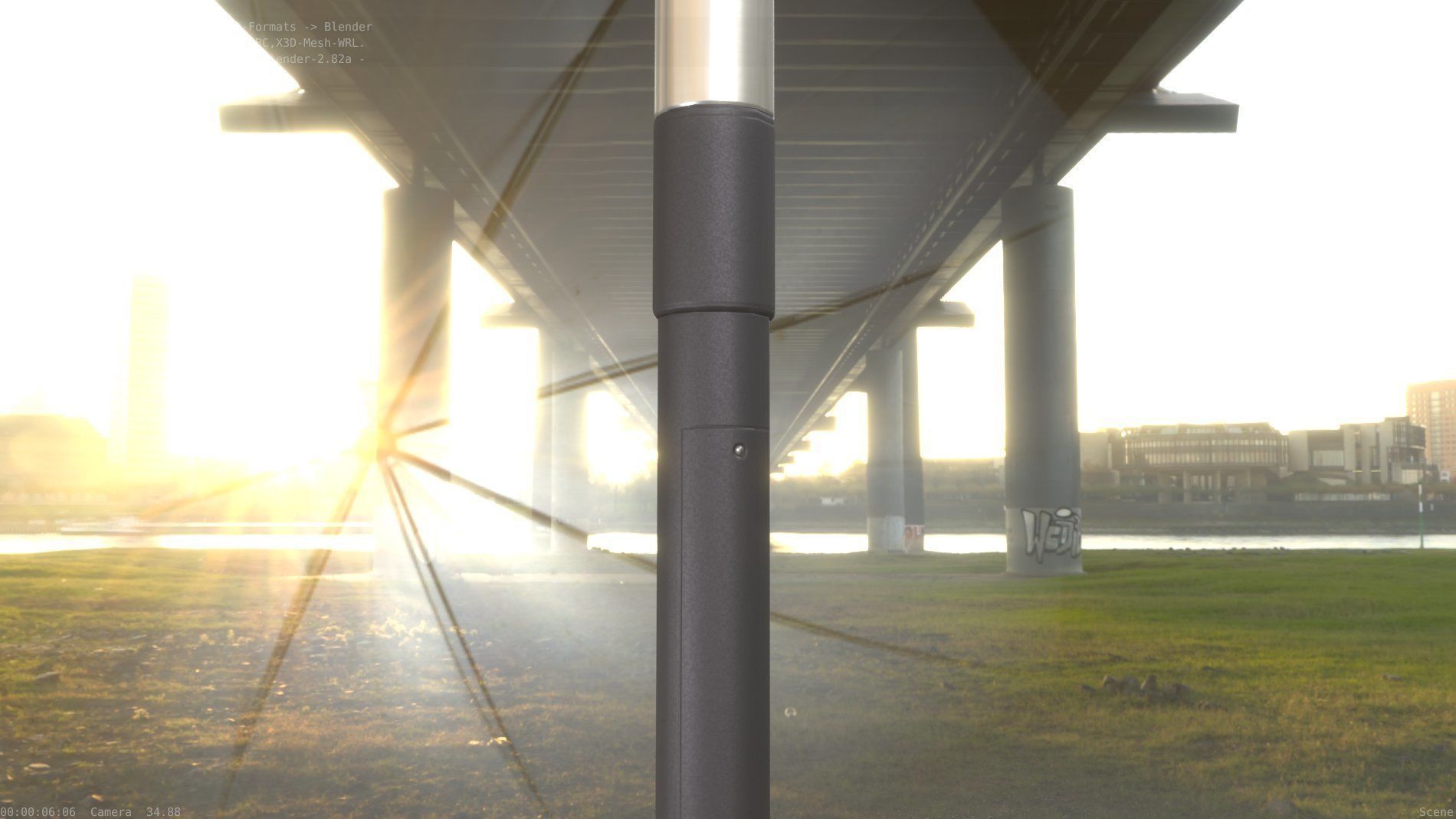 Street Light 10 Basic Low-Poly 315mm  Low-poly 3D model_50