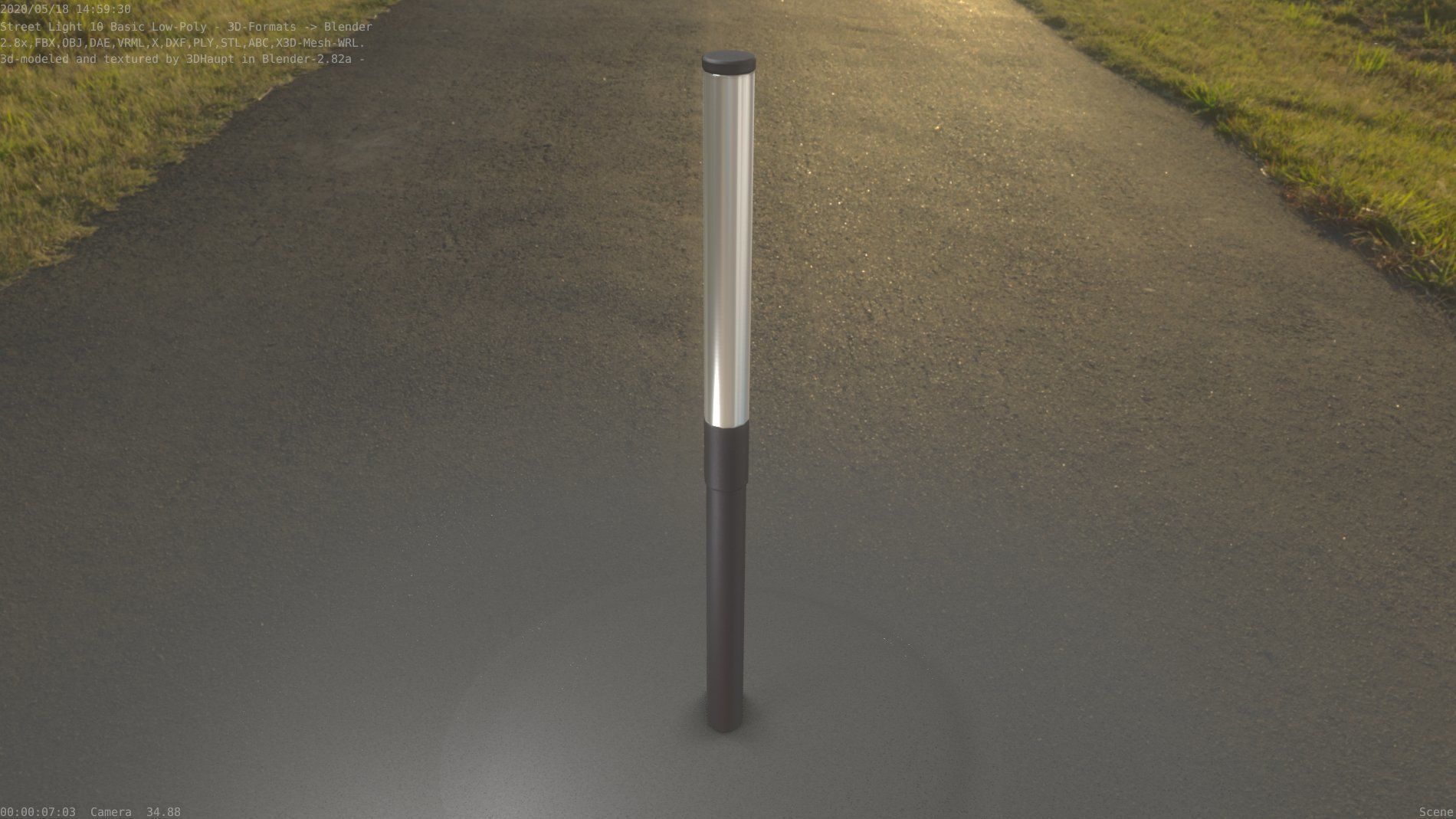 Street Light 10 Basic Low-Poly 315mm  Low-poly 3D model_71