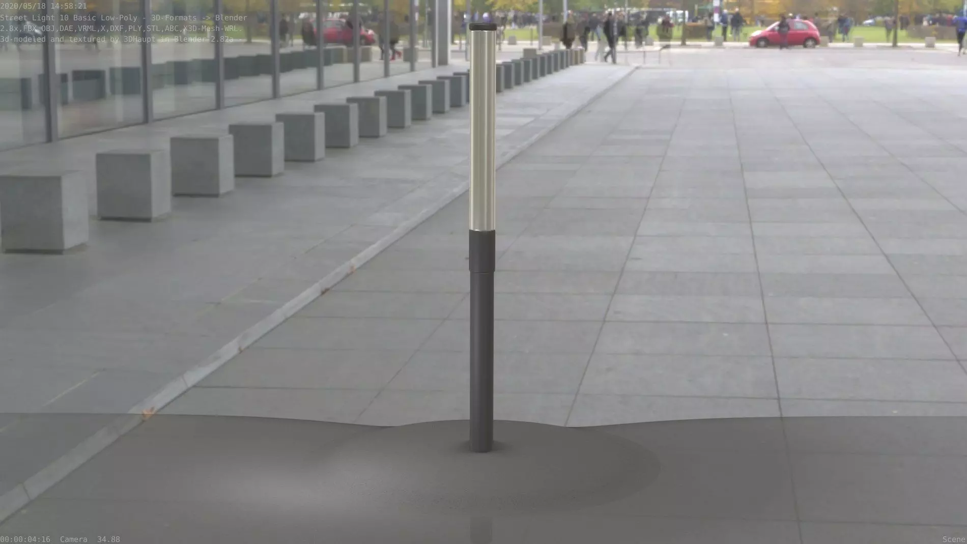 Street Light 10 Basic Low-Poly 315mm  Low-poly 3D model_0