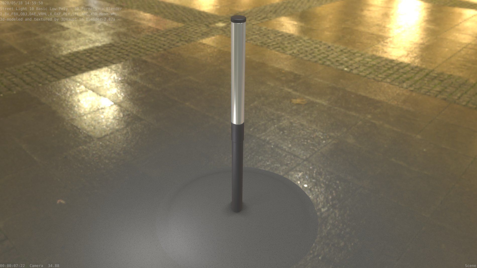 Street Light 10 Basic Low-Poly 315mm  Low-poly 3D model_90