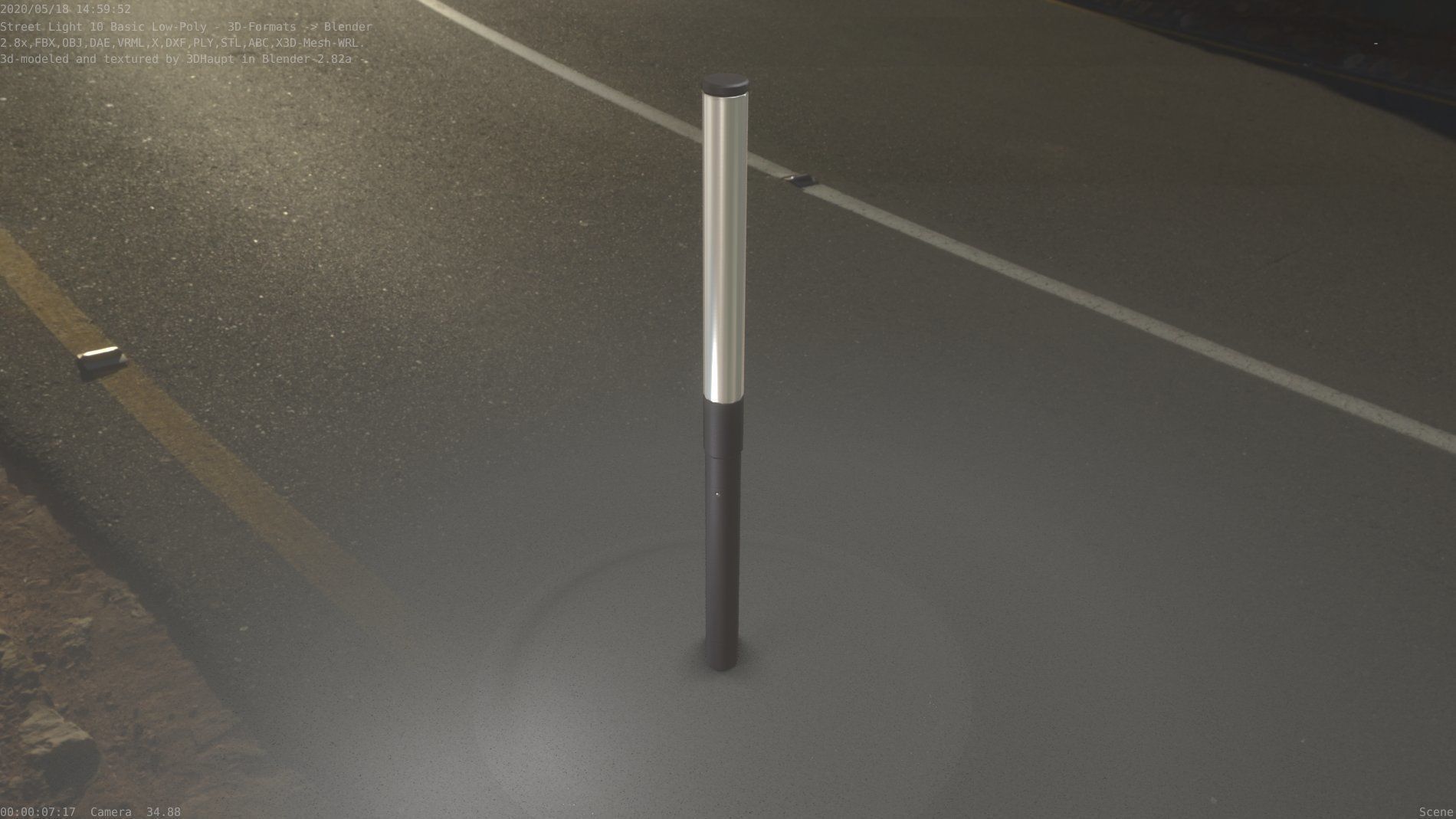 Street Light 10 Basic Low-Poly 315mm  Low-poly 3D model_85