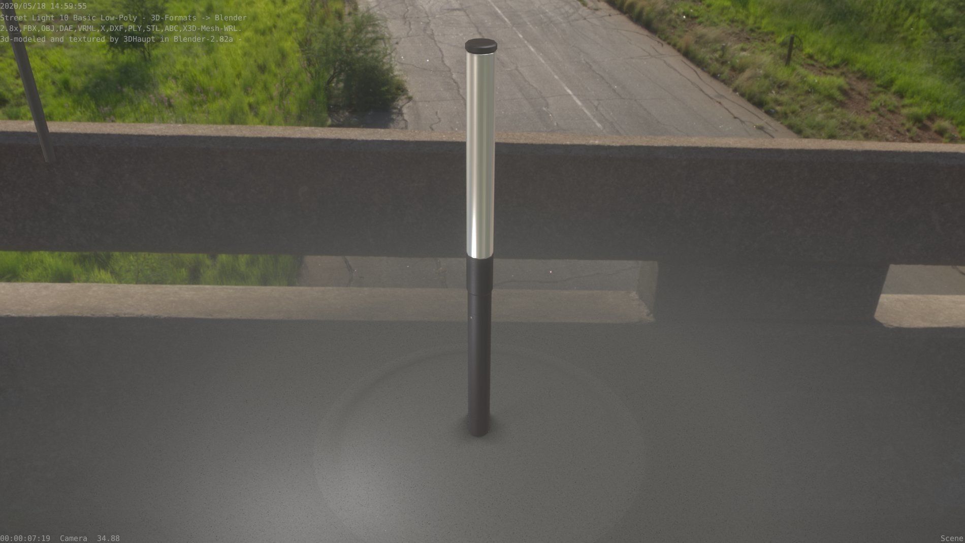 Street Light 10 Basic Low-Poly 315mm  Low-poly 3D model_87