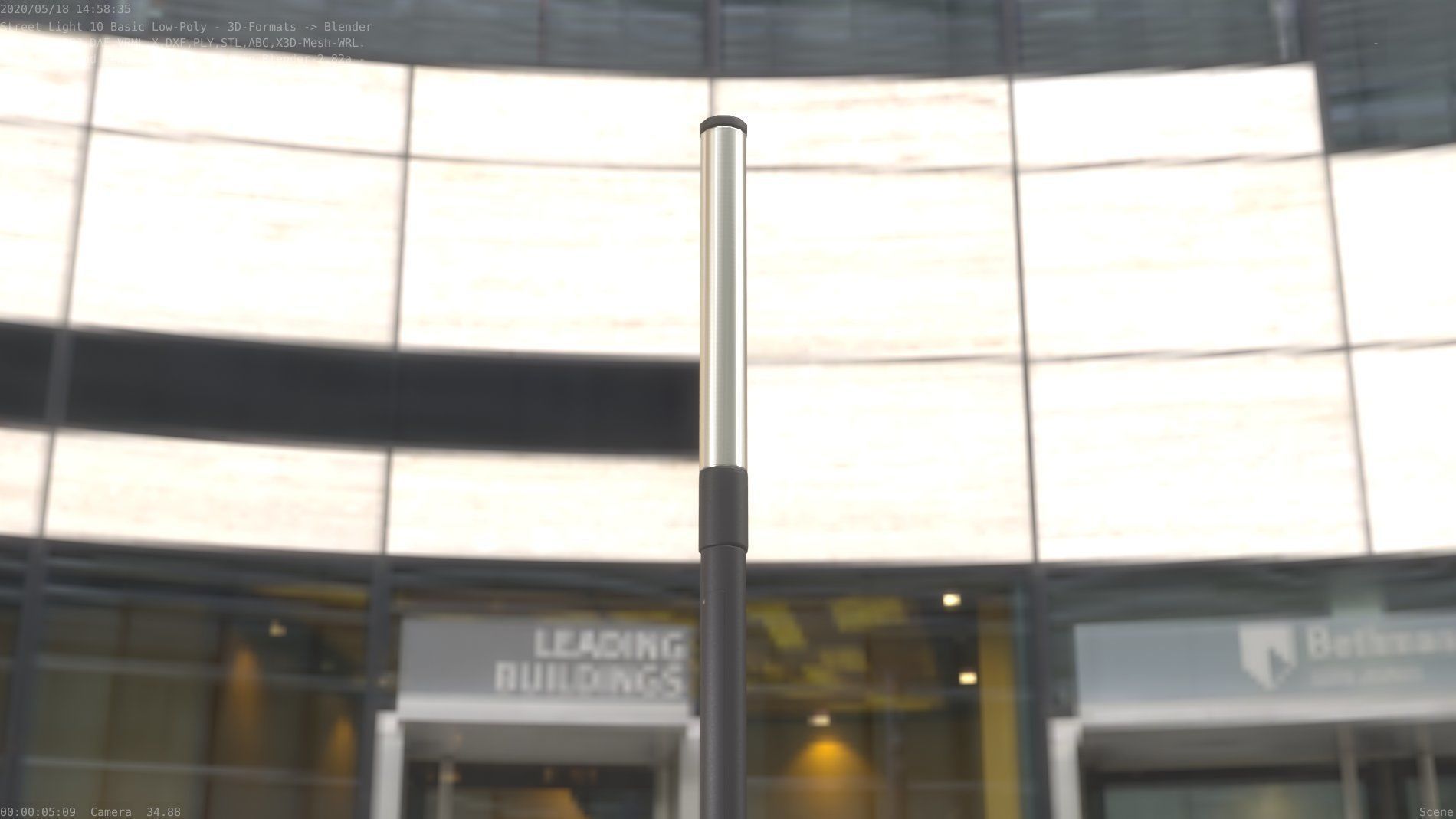 Street Light 10 Basic Low-Poly 315mm  Low-poly 3D model_29