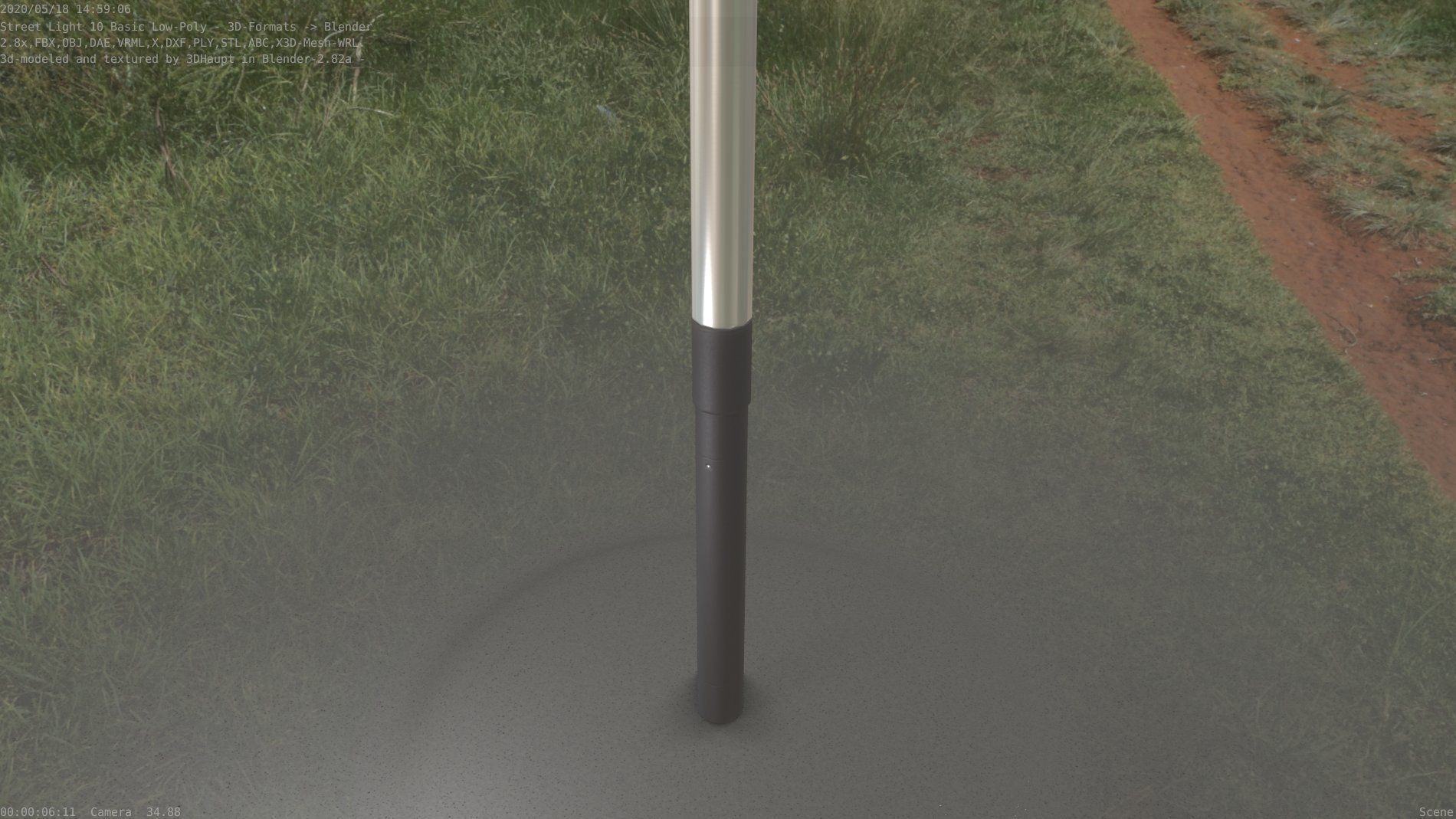 Street Light 10 Basic Low-Poly 315mm  Low-poly 3D model_55
