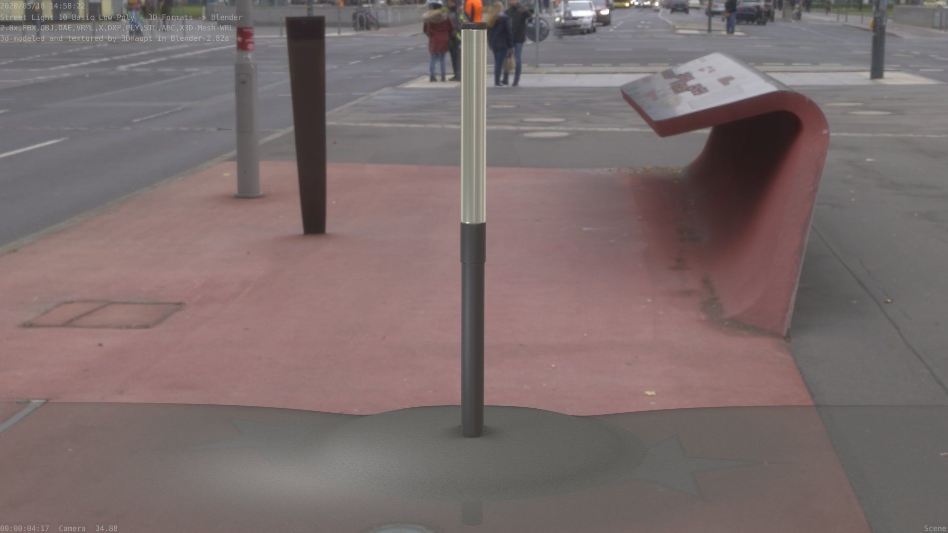 Street Light 10 Basic Low-Poly 315mm  Low-poly 3D model_14