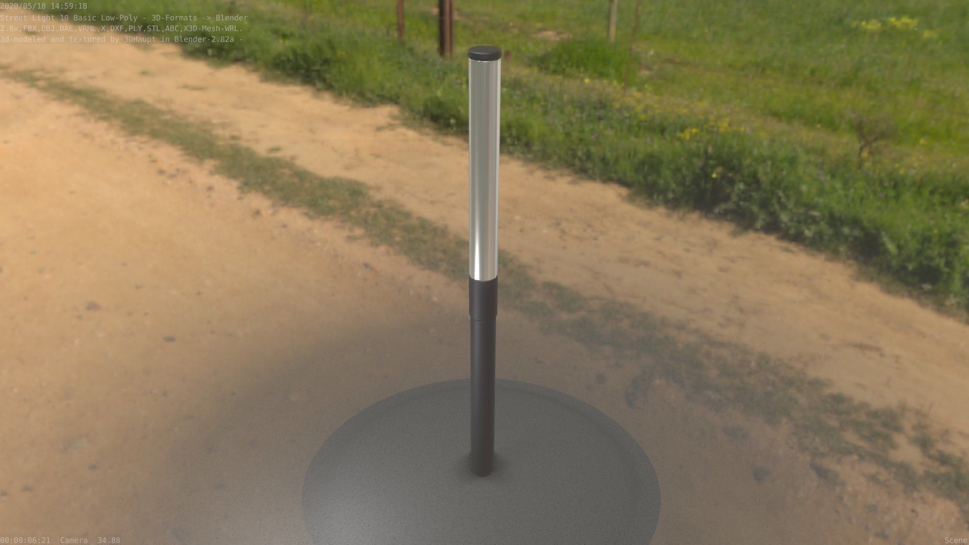 Street Light 10 Basic Low-Poly 315mm  Low-poly 3D model_65