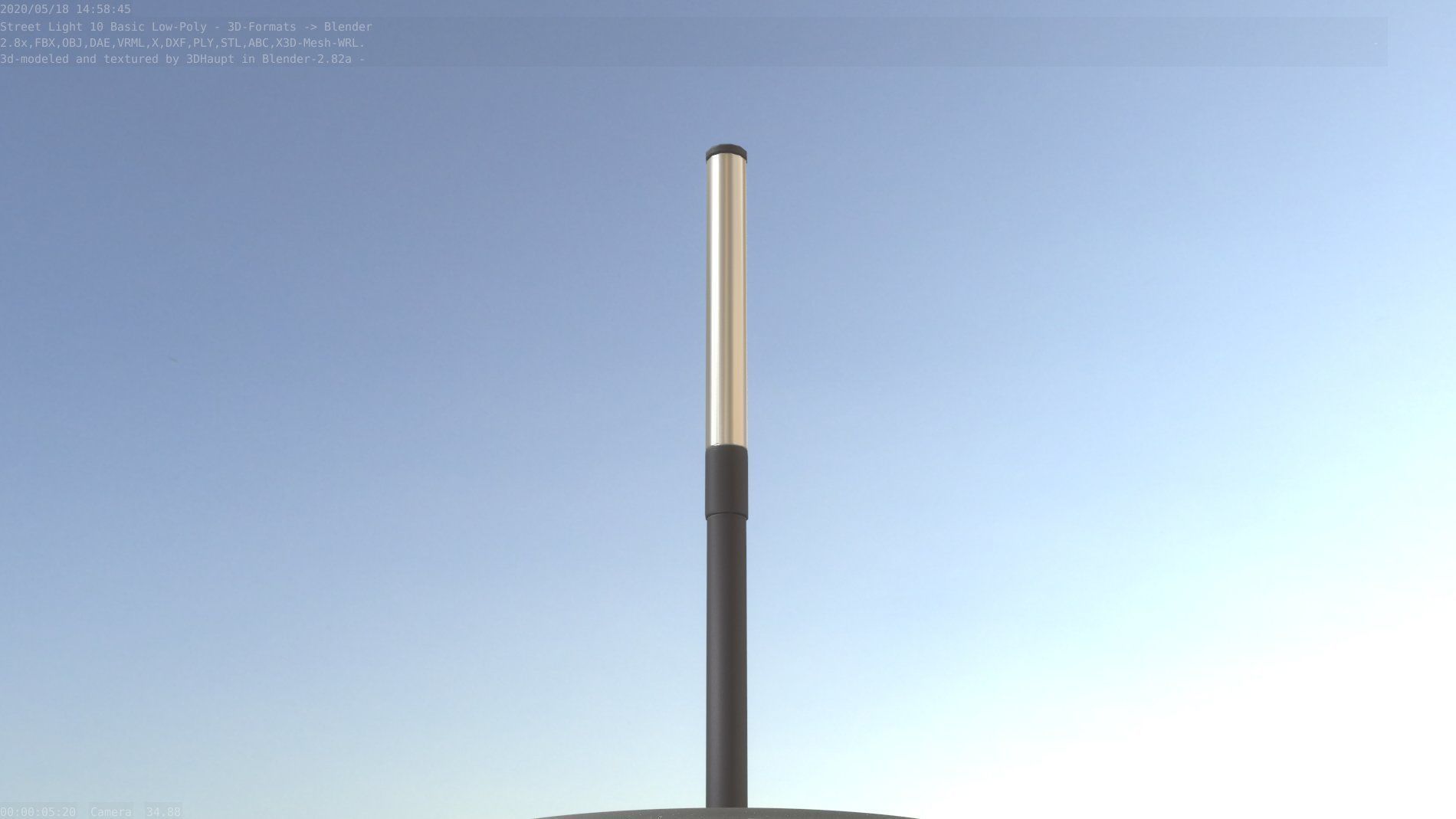 Street Light 10 Basic Low-Poly 315mm  Low-poly 3D model_40