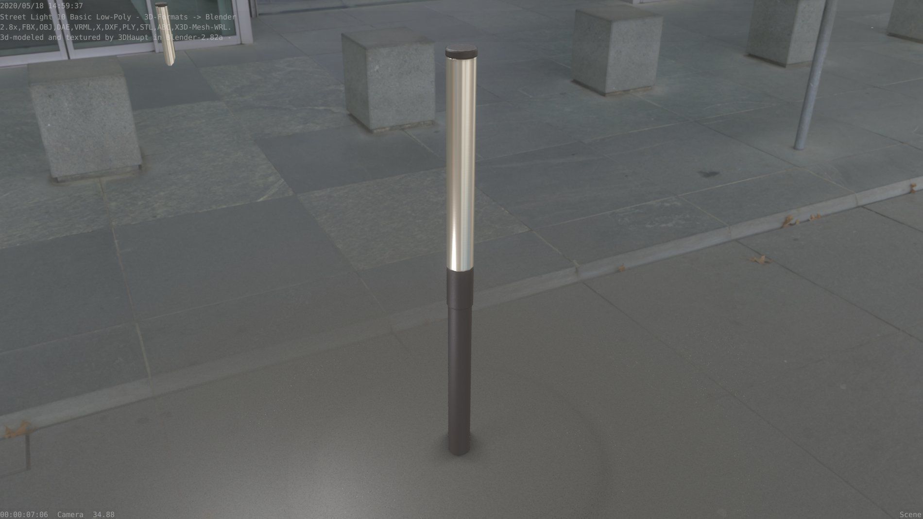 Street Light 10 Basic Low-Poly 315mm  Low-poly 3D model_74