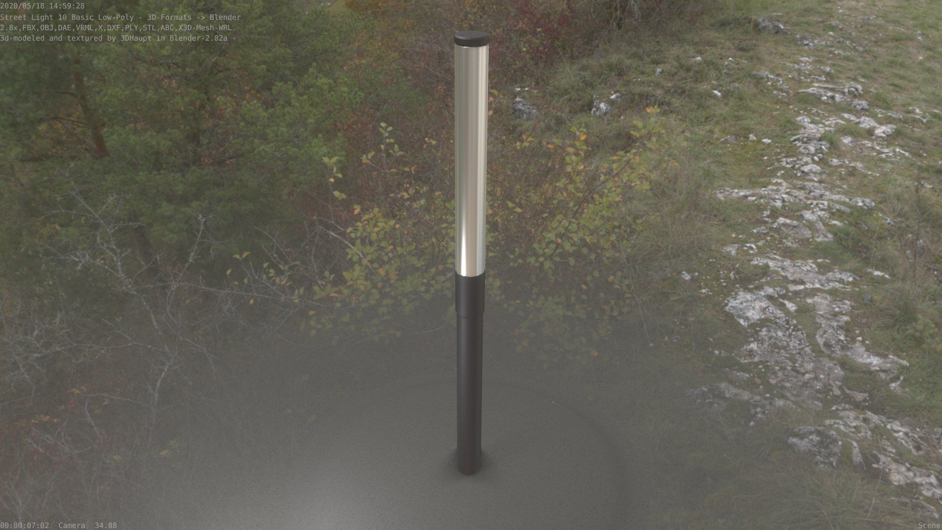 Street Light 10 Basic Low-Poly 315mm  Low-poly 3D model_70