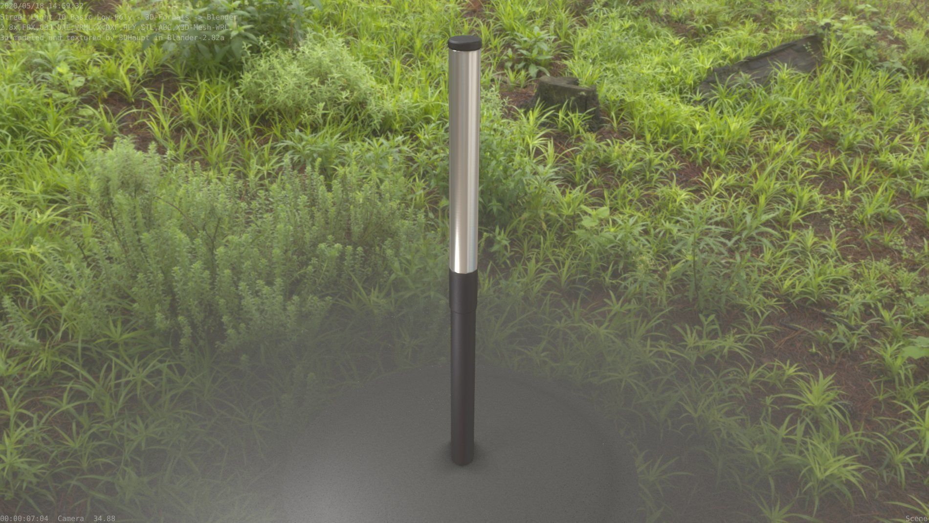 Street Light 10 Basic Low-Poly 315mm  Low-poly 3D model_72