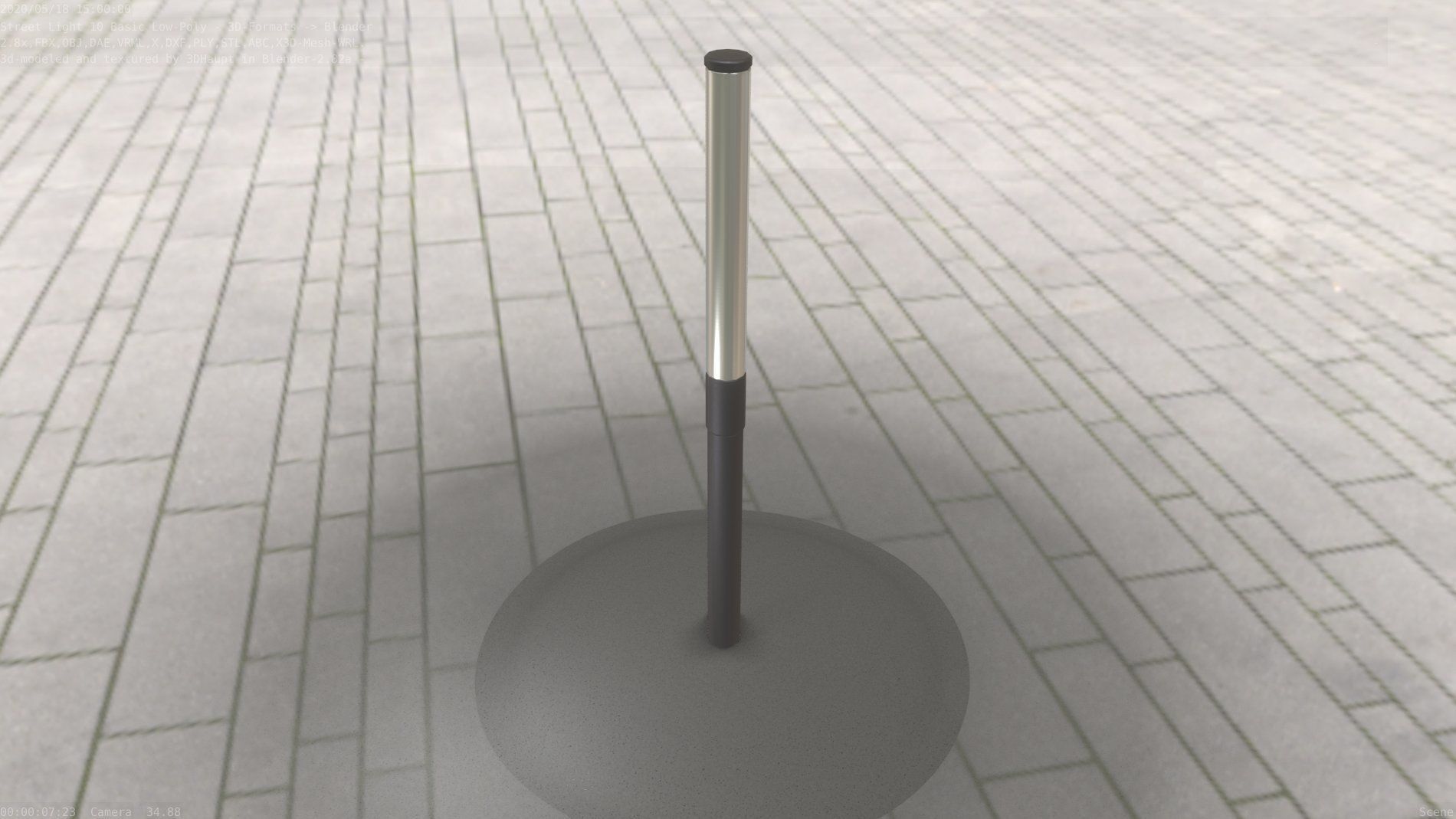 Street Light 10 Basic Low-Poly 315mm  Low-poly 3D model_91