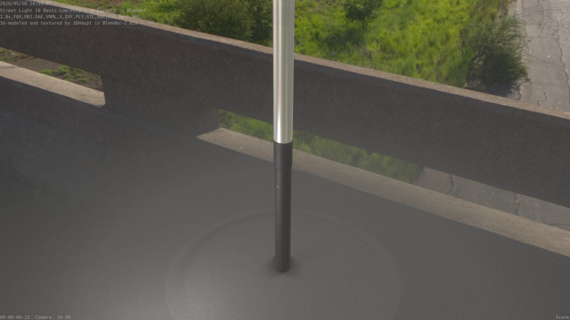 Street Light 10 Basic Low-Poly 315mm  Low-poly 3D model_56