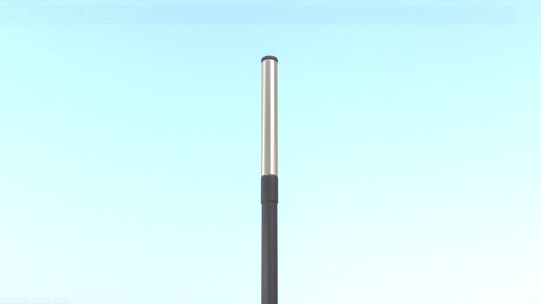 Street Light 10 Basic Low-Poly 315mm  Low-poly 3D model_32