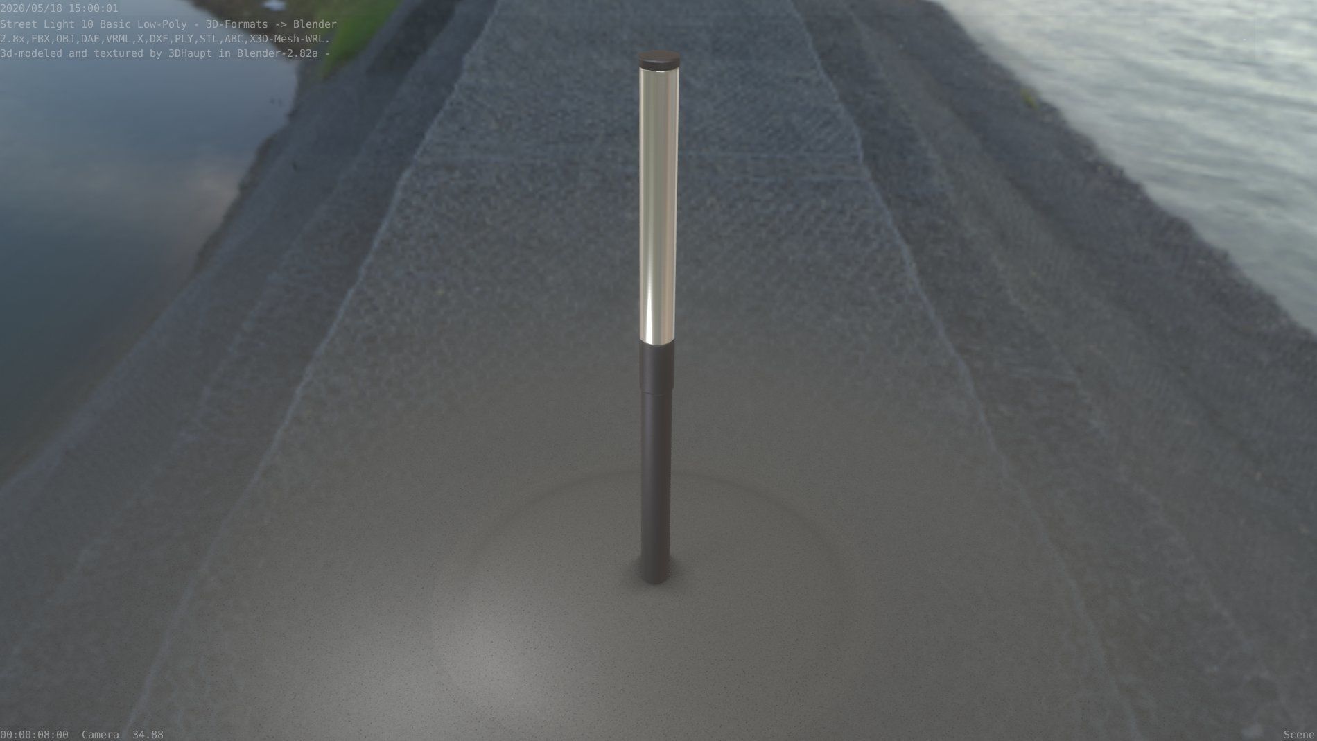 Street Light 10 Basic Low-Poly 315mm  Low-poly 3D model_92